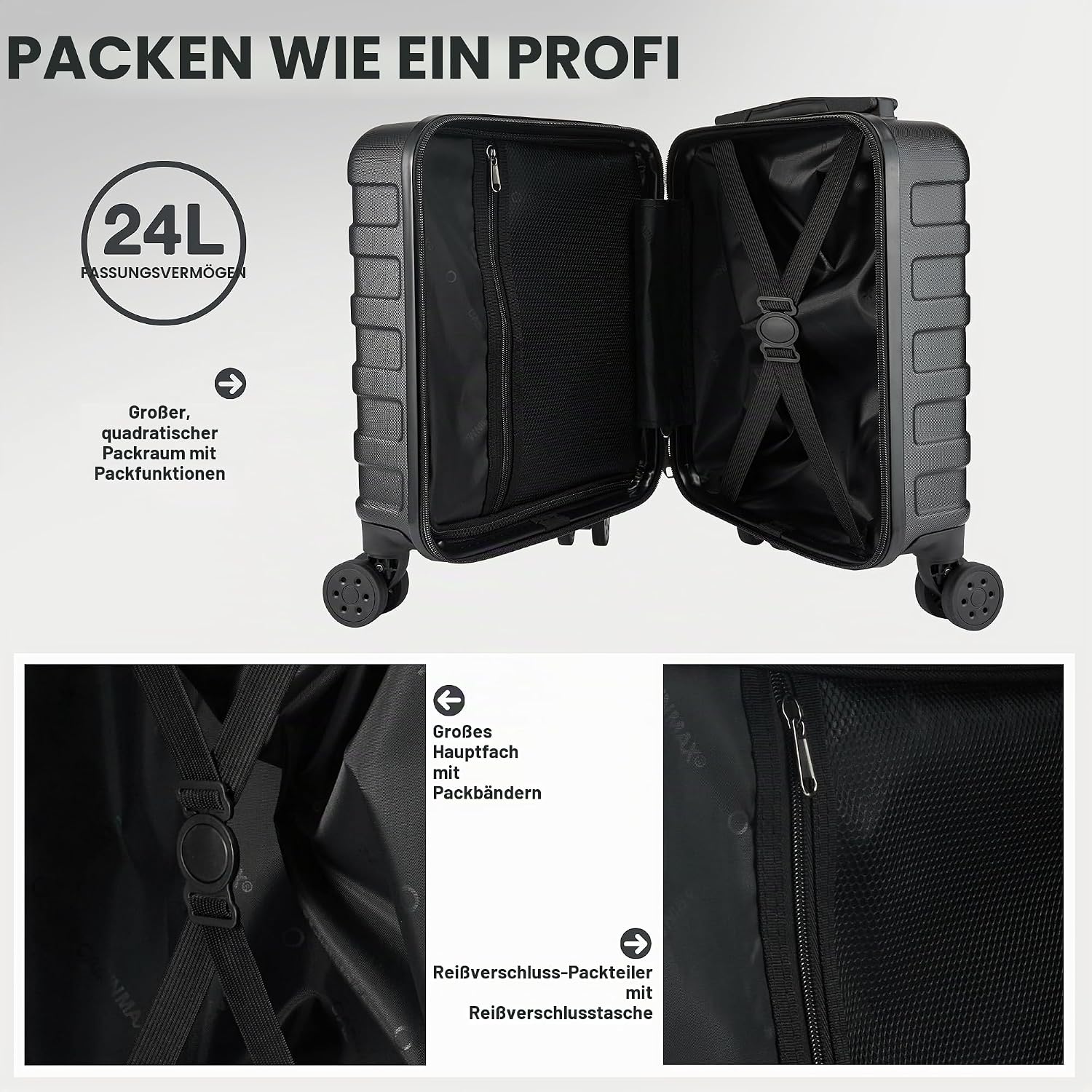 Thumbnail 5 de Cabin Max Anode Handgepäck-Koffer – Leicht, Hartschale, 40x30x20 cm, 2 kg, 21 Liter, 4 Rollen