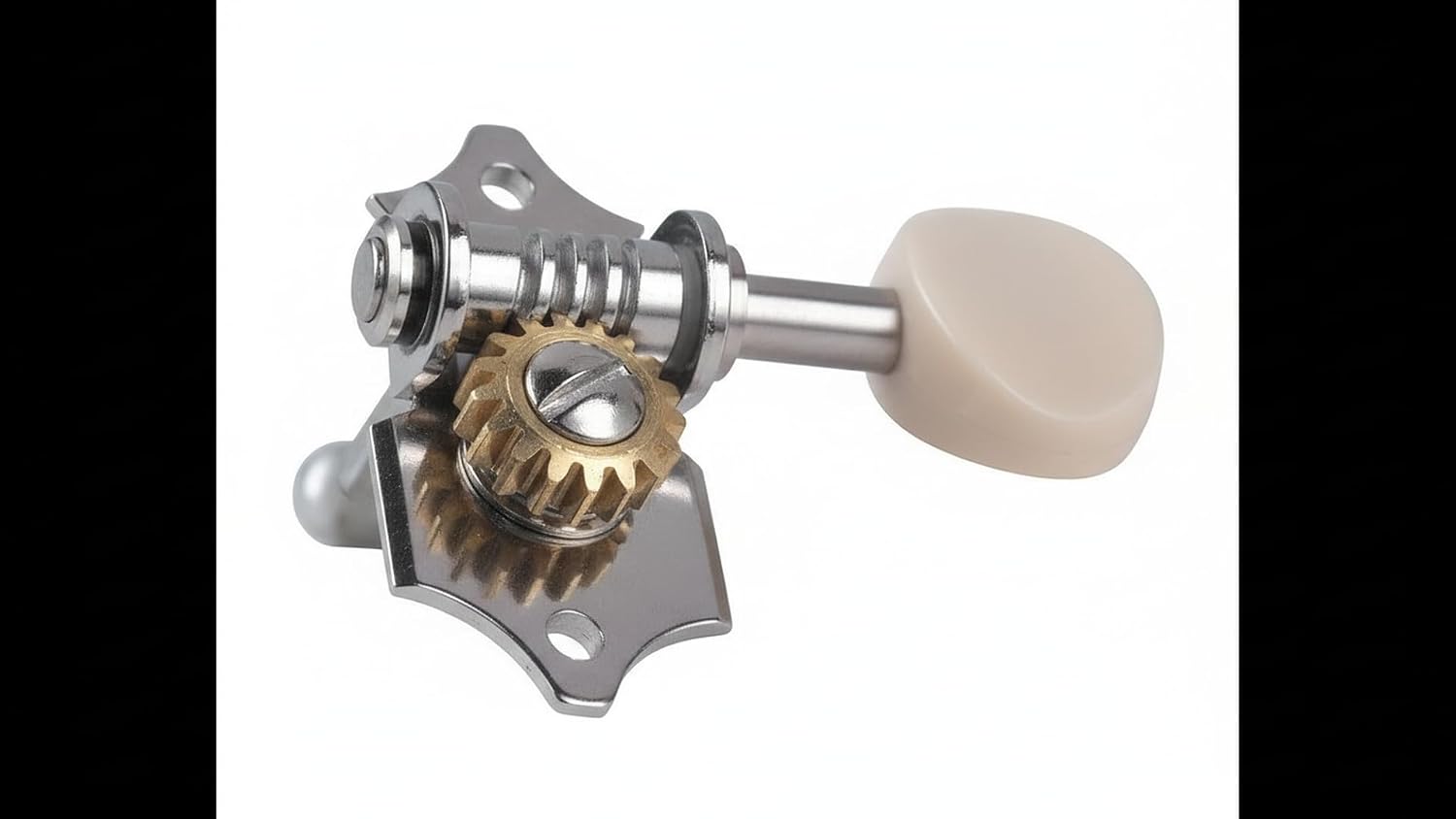 Detalle de Golden Gate F-2215 Vintage Acoustic Guitar Tuners, Nickel 3+3 Open-Gear