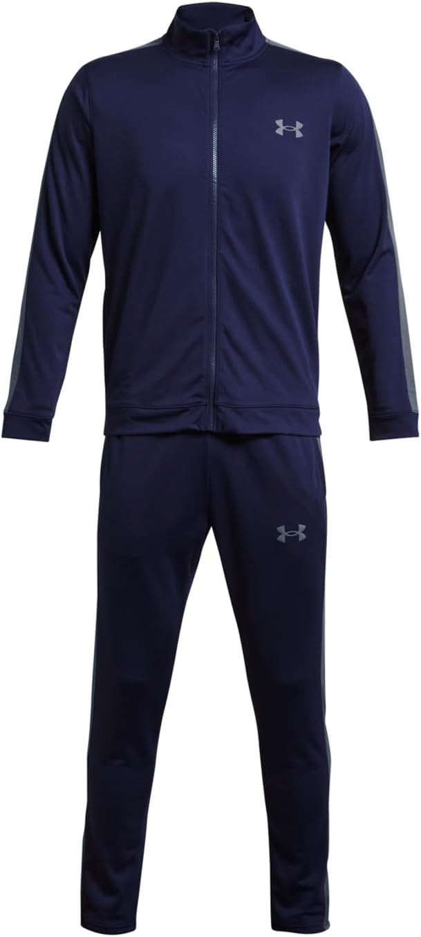 Detalle de Under Armour UA Knit Track Suit para hombre: chándal cómodo en azul medianoche/gris oscuro