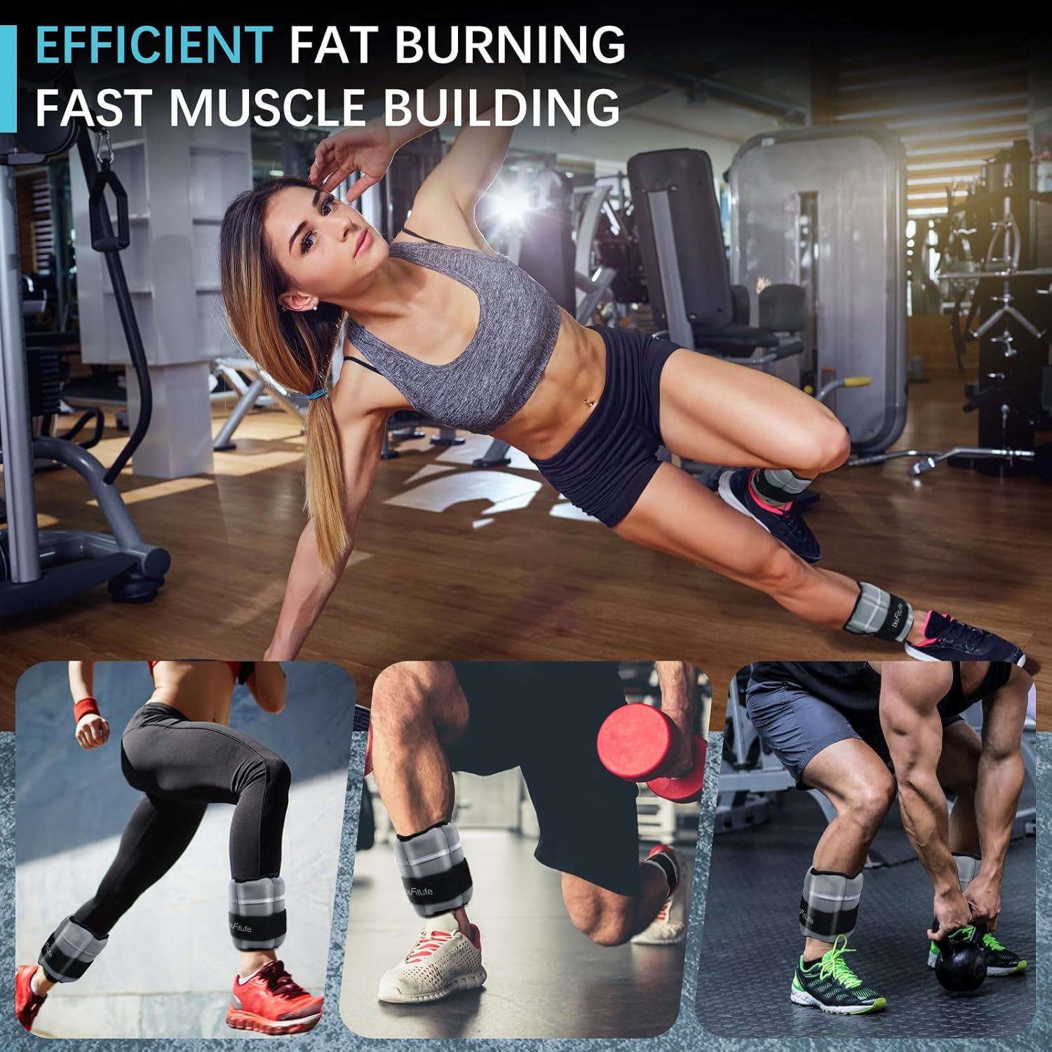 Thumbnail 5 de DH FitLife Set di 2 cavigliere con pesi regolabili per gambe (2 varianti 2 x 2,5 kg e 2 x 4,5 kg)