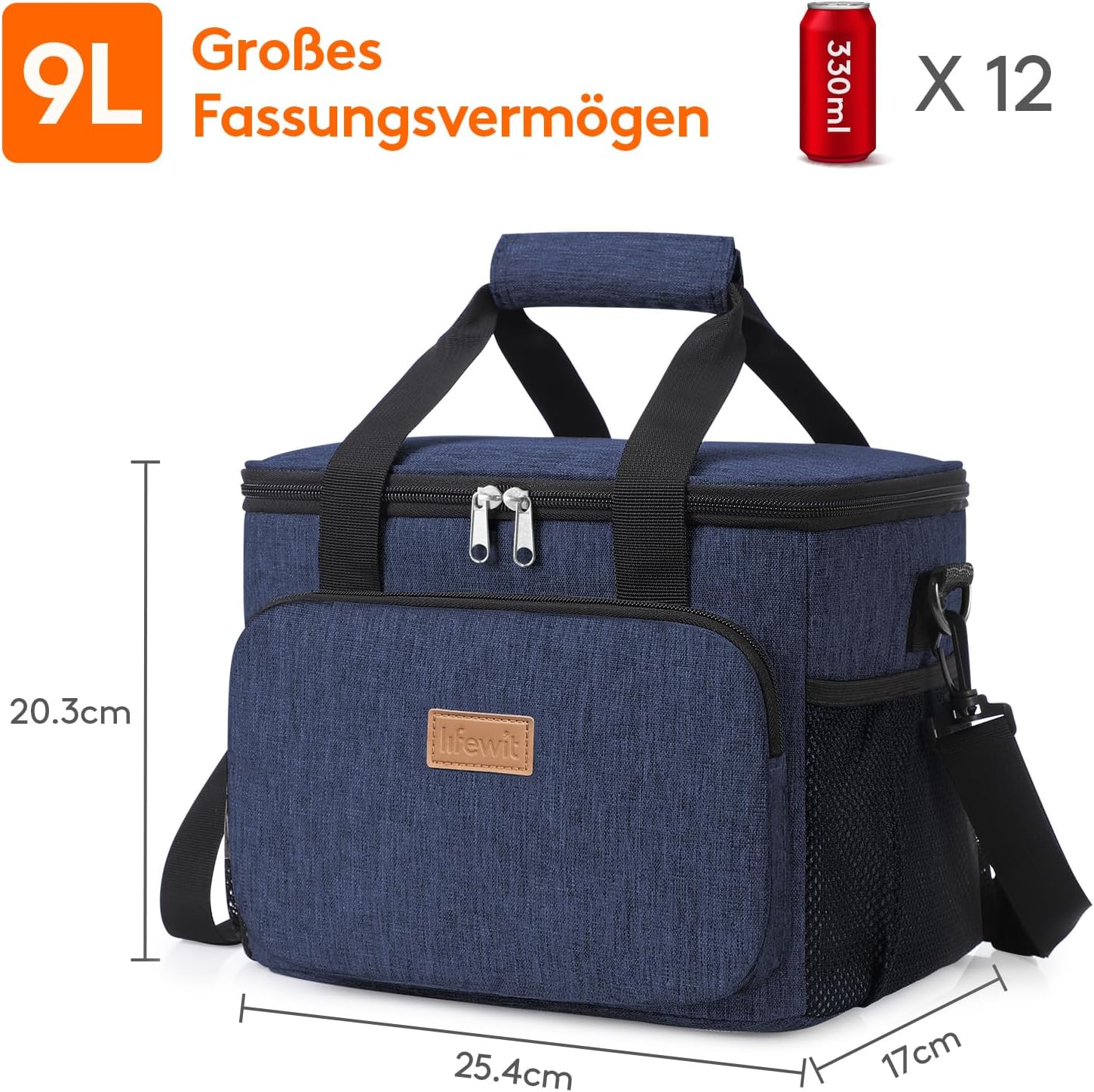 Thumbnail 2 de Lifewit 9L Lunch-Tasche: 12 Dosen Kühl-/Wärmebox, wasserdicht, faltbar – kompakt fürs Büro, Picknick und unterwegs