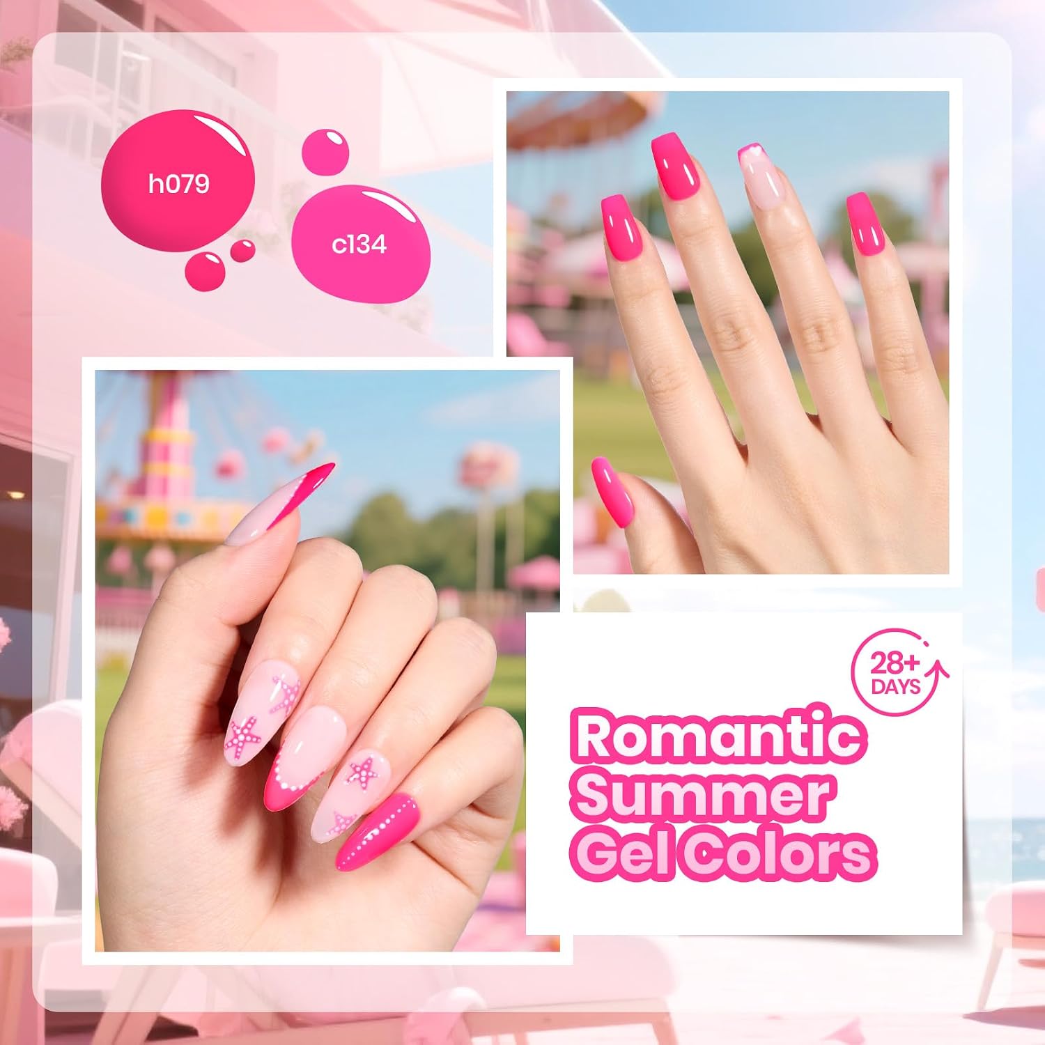 Detalle de Beetles Pink Gel Polish Set - Summer Heartbeat (6 Colors) for DIY at Home