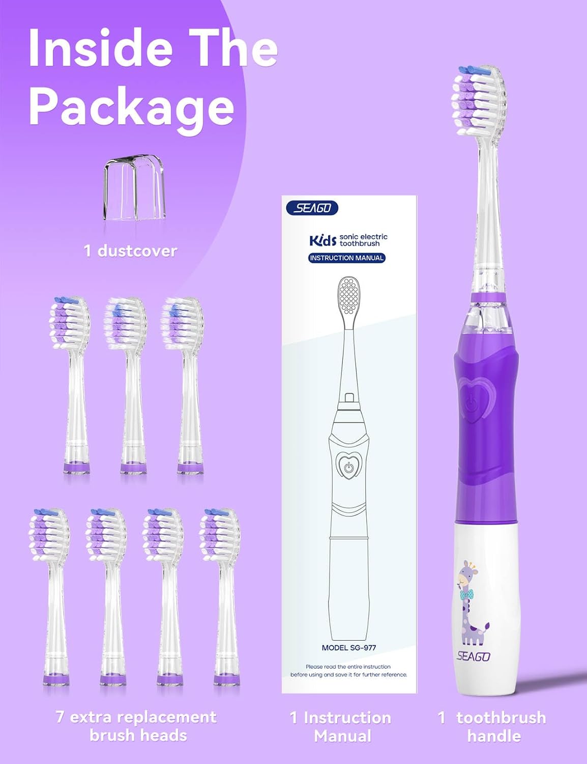 Thumbnail 6 de Seago SG-977 Kids Electric Toothbrush 3–12