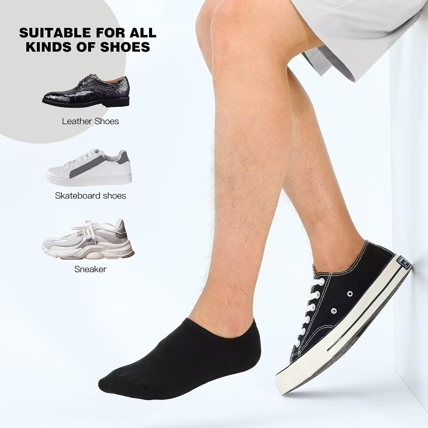 Detalle 2 de YOJOOM Sneaker Socken Herren mit rutschfesten Silikon-Greifern (39–42 / 43–46)