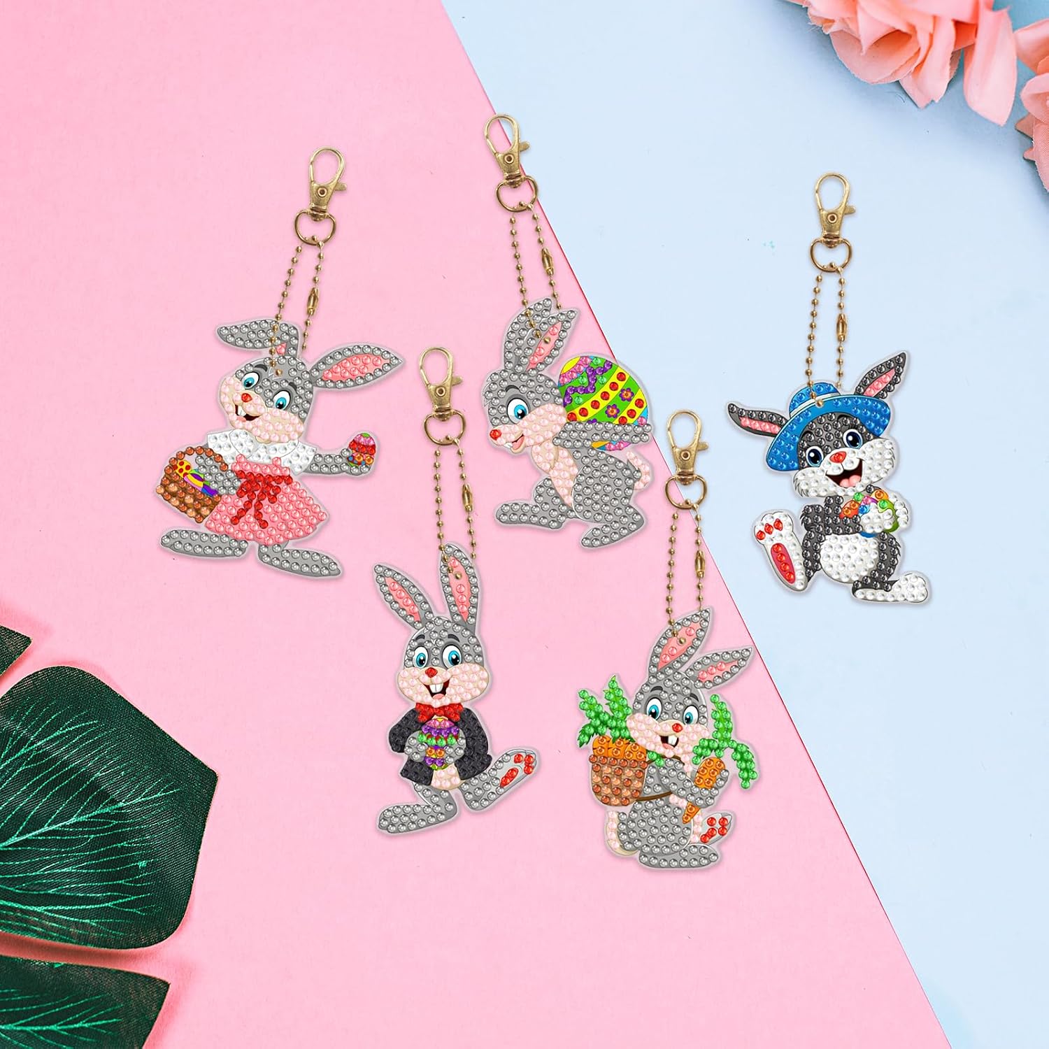 Thumbnail 6 de Betkuzoka Diamond Art Keychains, 5-Piece Set