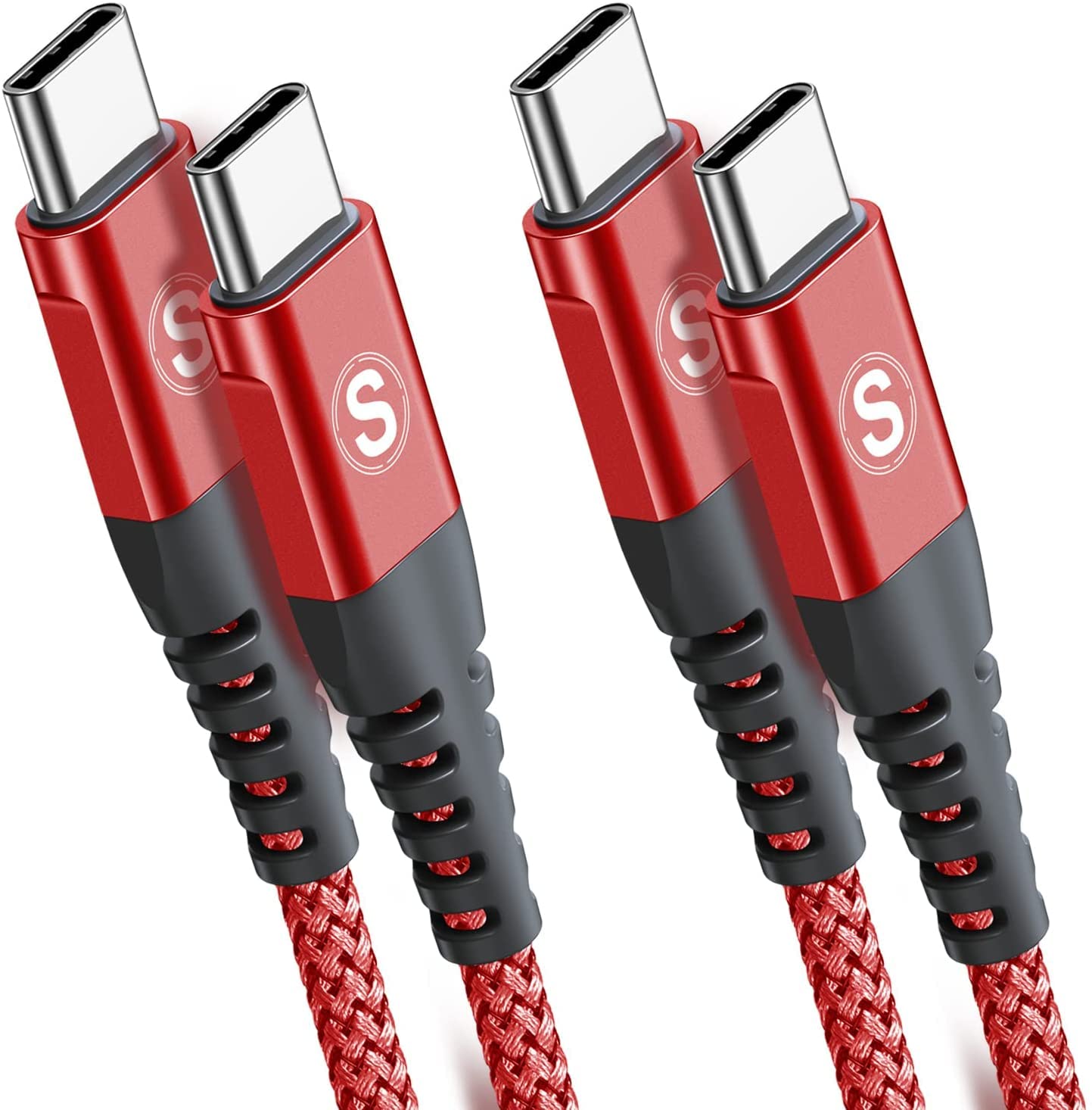 Detalle de sweguard RM USB-C to USB-C Cable, 60W, 2 x 2m Nylon Braided
