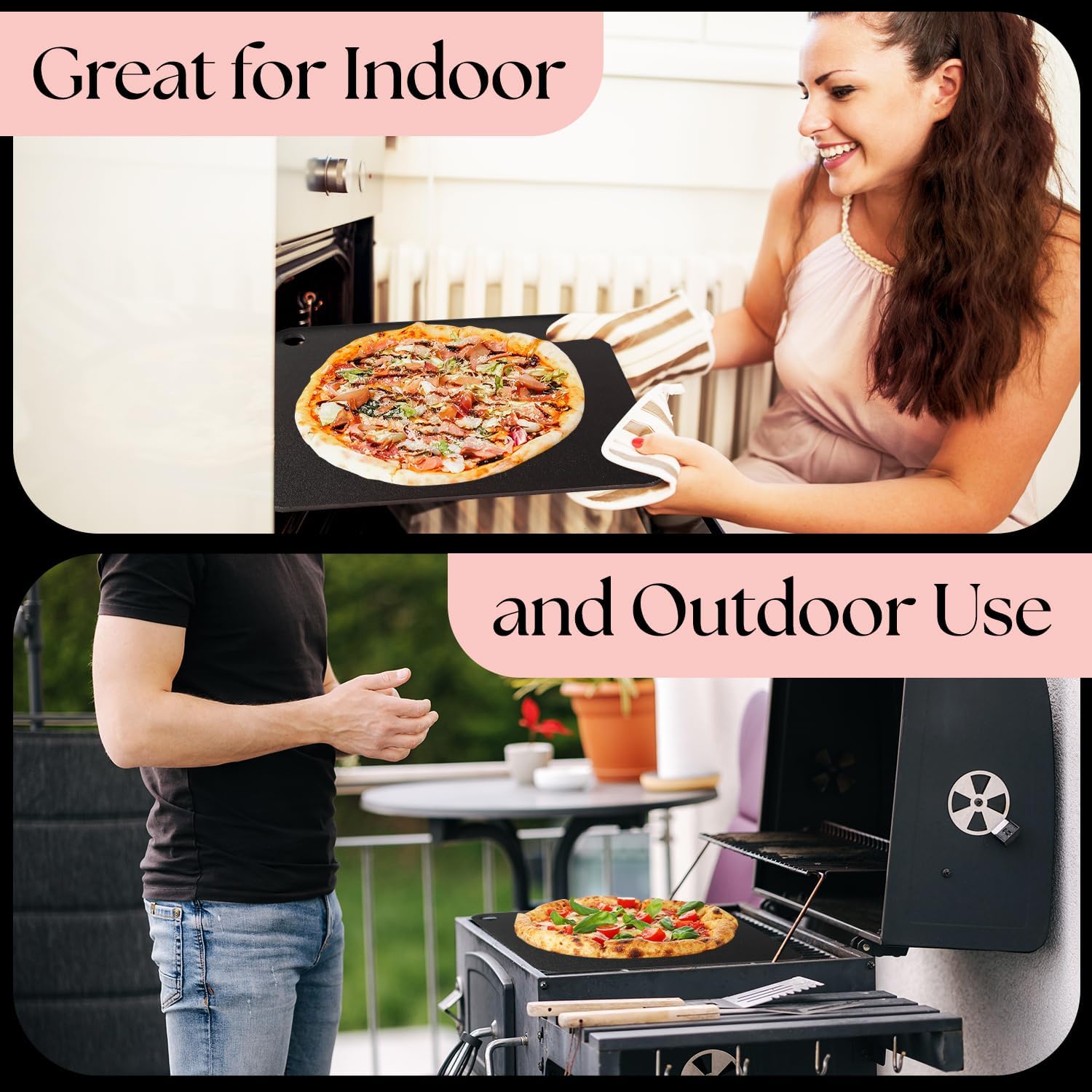 Detalle de UMAID Pizza Steel for Oven & Grill (16"x13.4", 1/4" thick) — pre-seasoned carbon steel baking steel