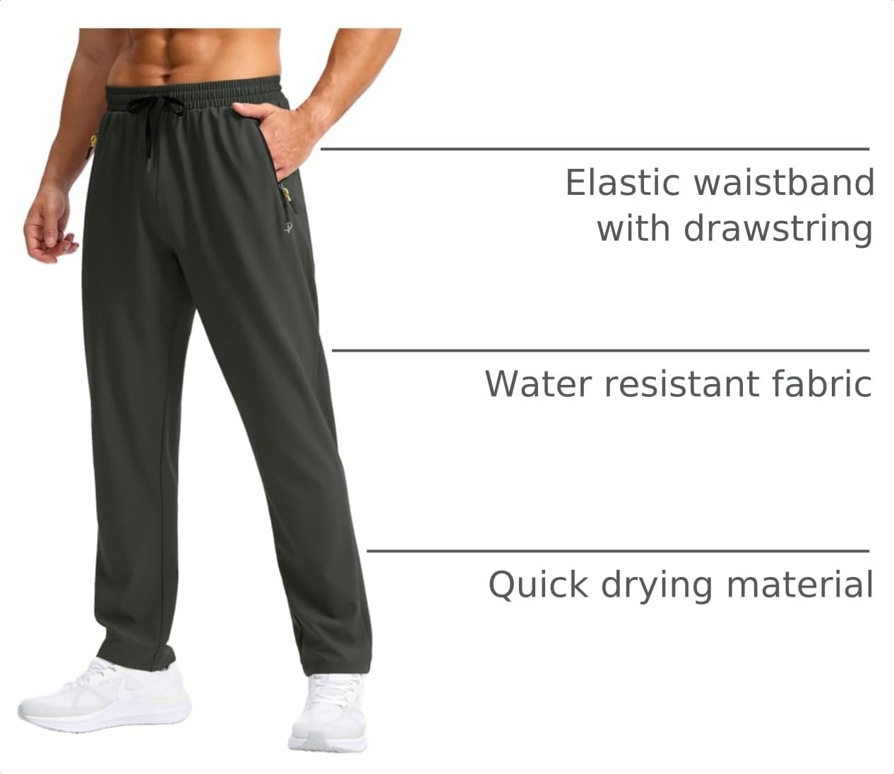 Detalle 2 de Pudolla Men's Lightweight Hiking Pants: Quick-Dry, Water-Resistant Travel & Workout Pants