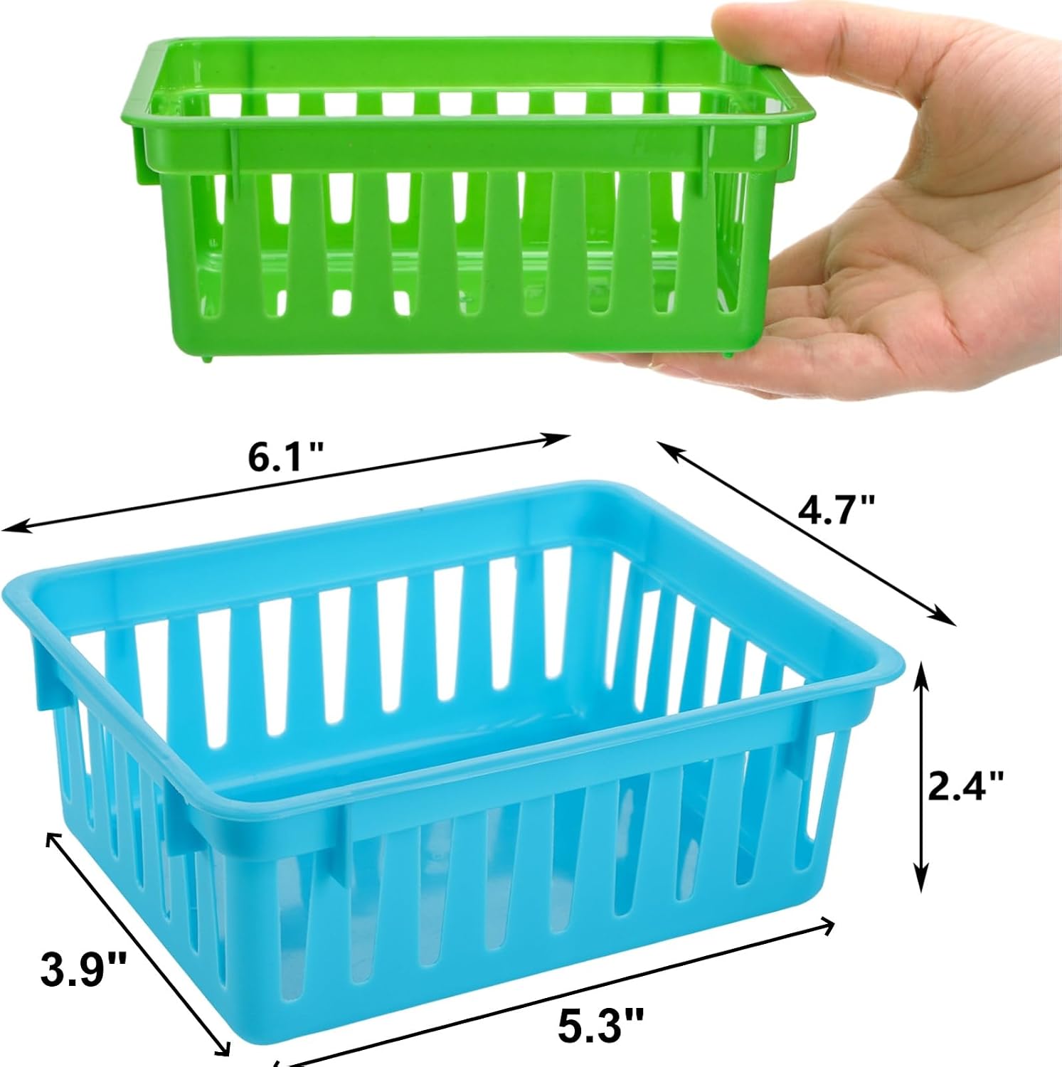 Detalle 2 de DEAYOU Lot de 24 paniers de rangement colorés pour salle de classe – organisation pratique et modulable