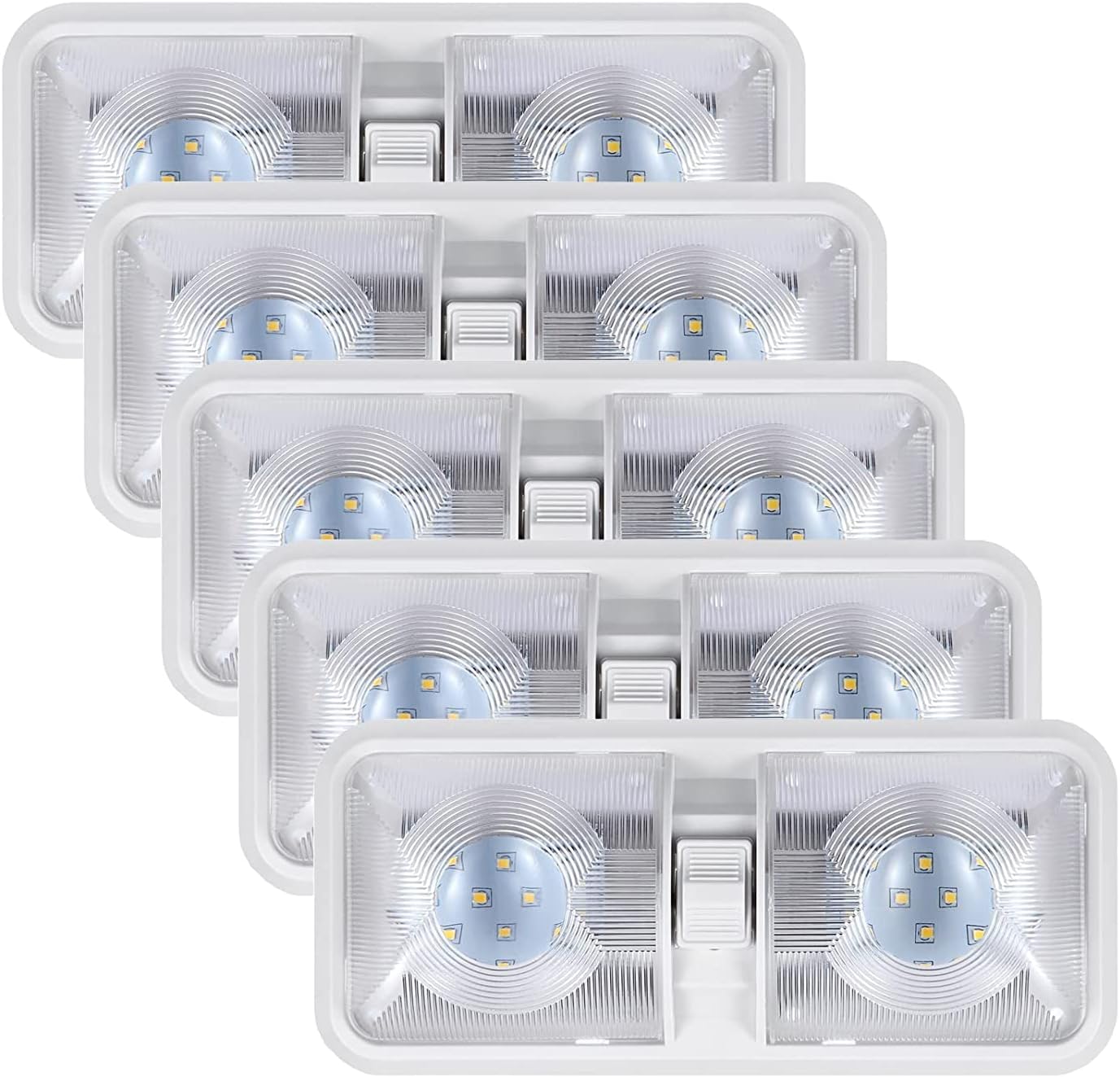 Detalle de KONPWAY A-1 12V LED RV Lights, 8W, 600LM, 4000–4500K, 5-Pack