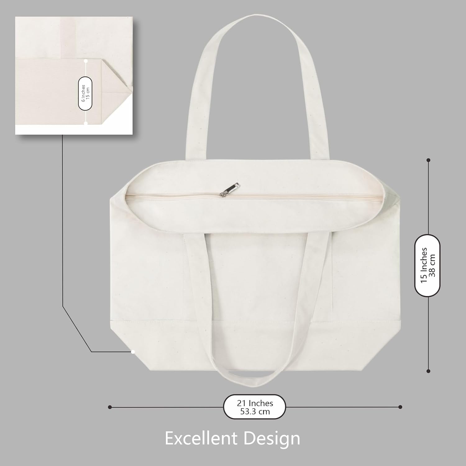 Thumbnail 4 de TOPDesign 3-Pack Canvas Tote Bags