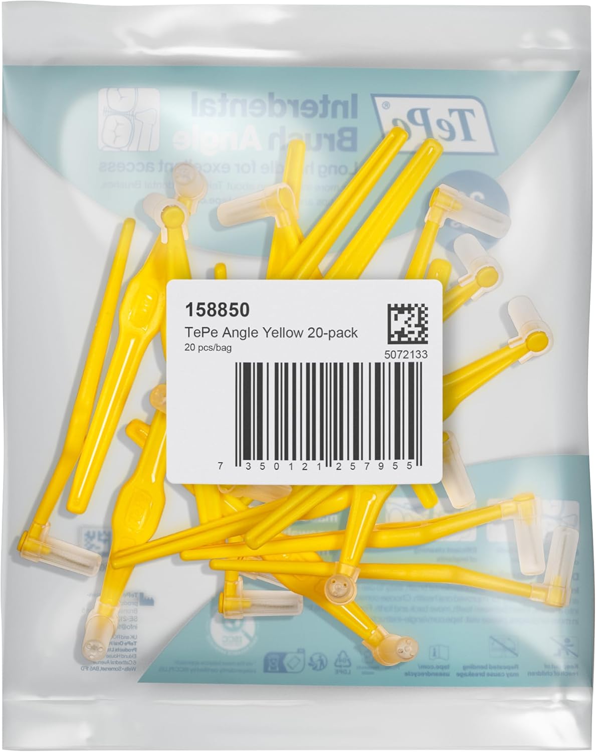 Thumbnail 1 de TePe Interdental Brush Angle Yellow 0.7mm/ISO 4 (20 pcs) – Plaque Remover for Small Gaps