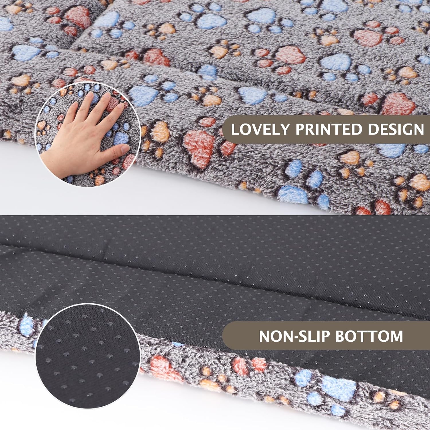 Detalle 2 de BVAGSS Memory Foam Dog Bed 75x50cm – Washable Crate Pad with Anti-Slip Base