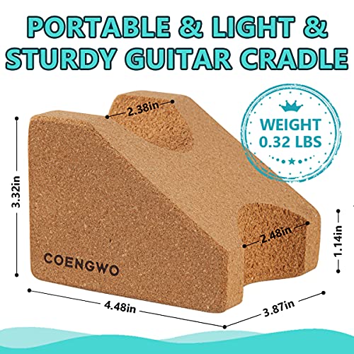 Detalle 2 de COENGWO Guitar Neck Rest: 2-in-1 Cork Cradle for A Stable, Gentle Setup