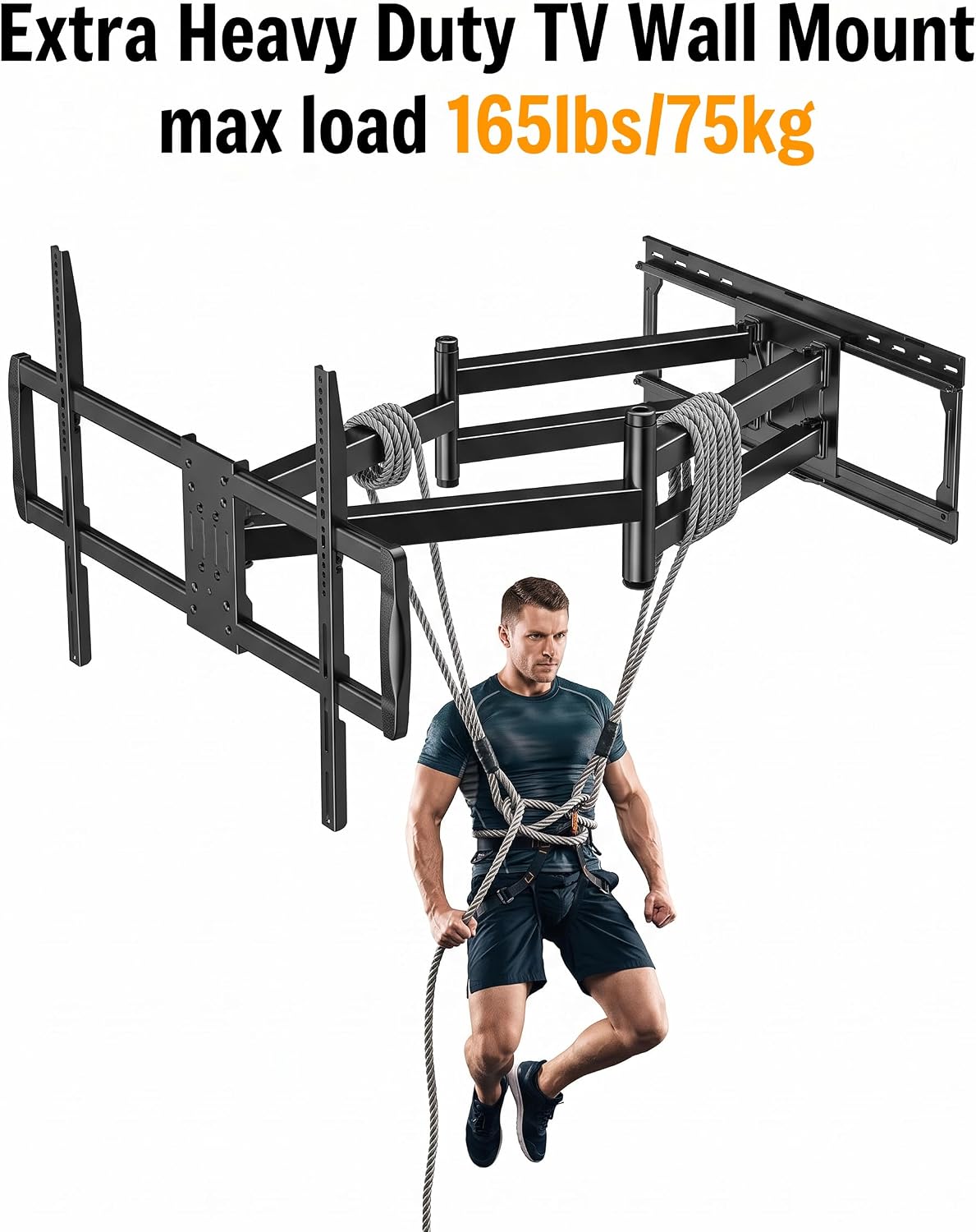 Detalle 1 de WHYFONE full-motion TV wall mount, 43-inch extension