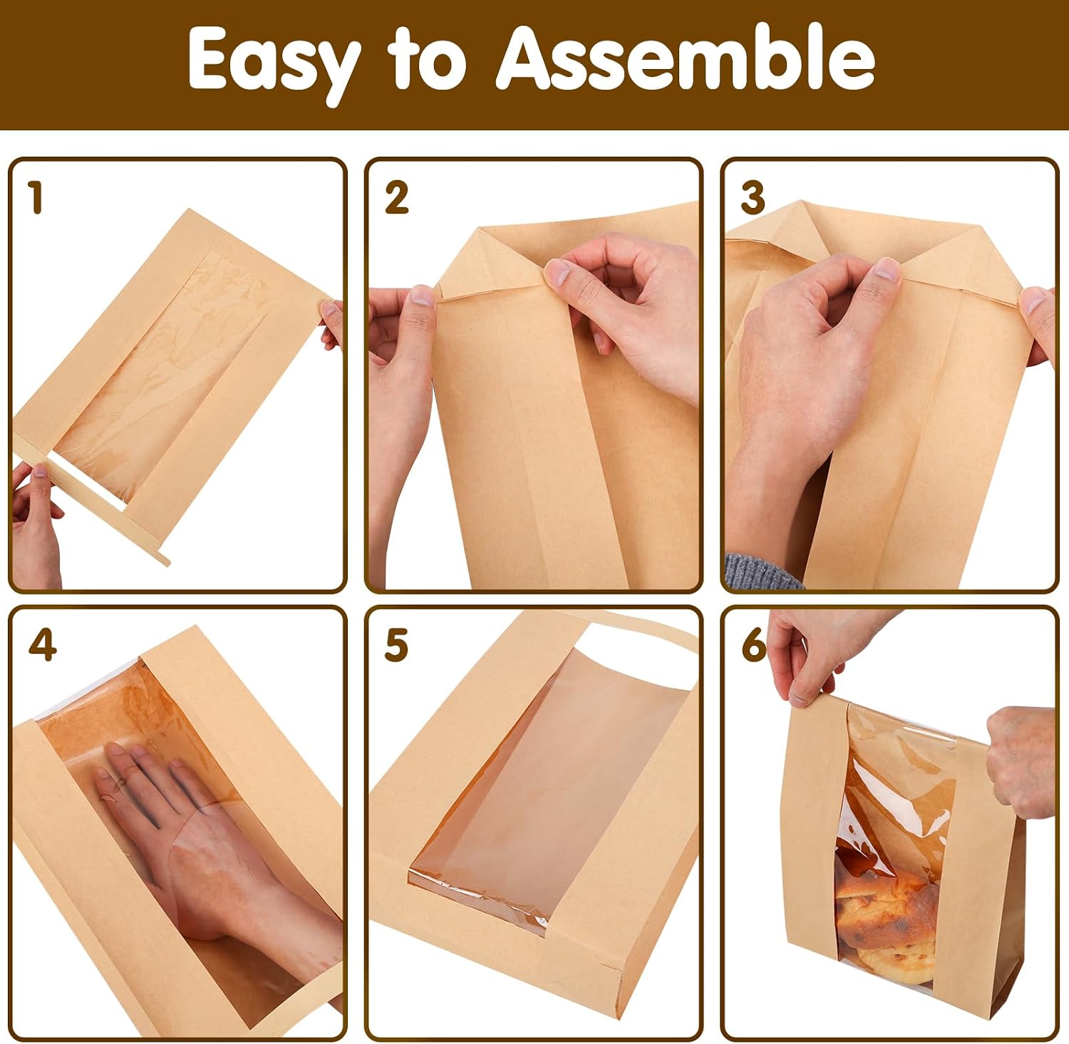 Detalle de Moretoes Bu-JB-26032501 Bread Bags, 240 Count, Tin-Tie Tab and Clear Window