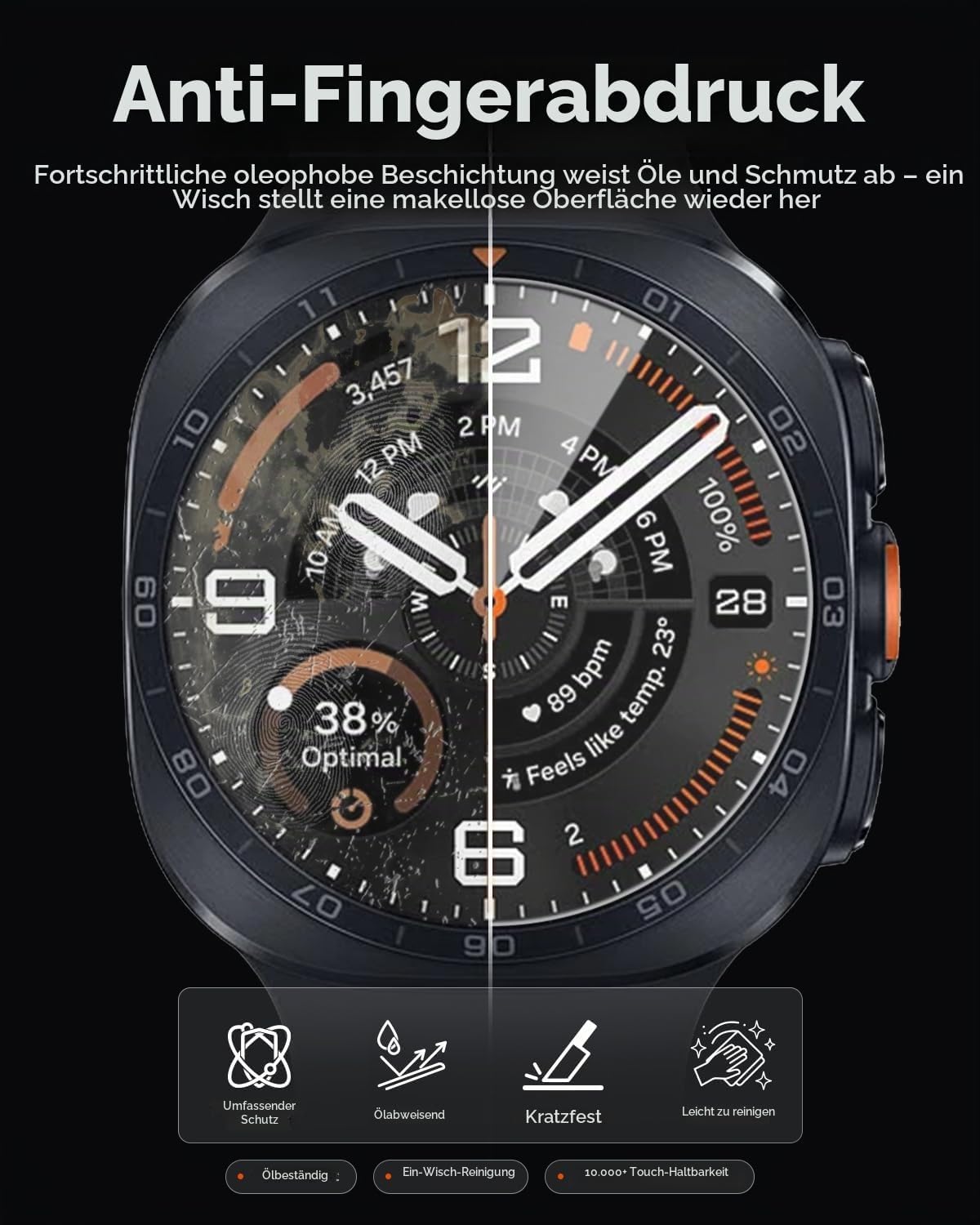 Detalle de Aimtel 4‑Stück Panzerglas Displayschutz für Galaxy Watch Ultra 2 47mm