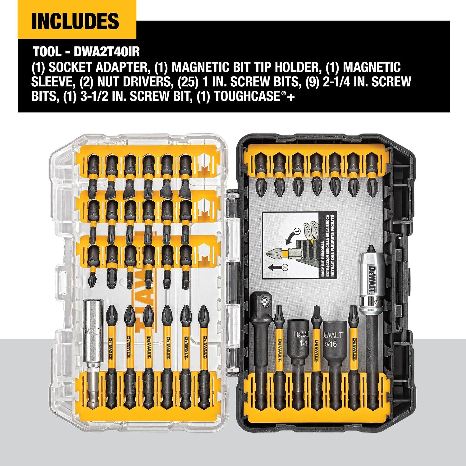 Detalle 2 de DEWALT DWA2T40IR 40-Piece FlexTorq Impact-Ready Screwdriver Bit Set