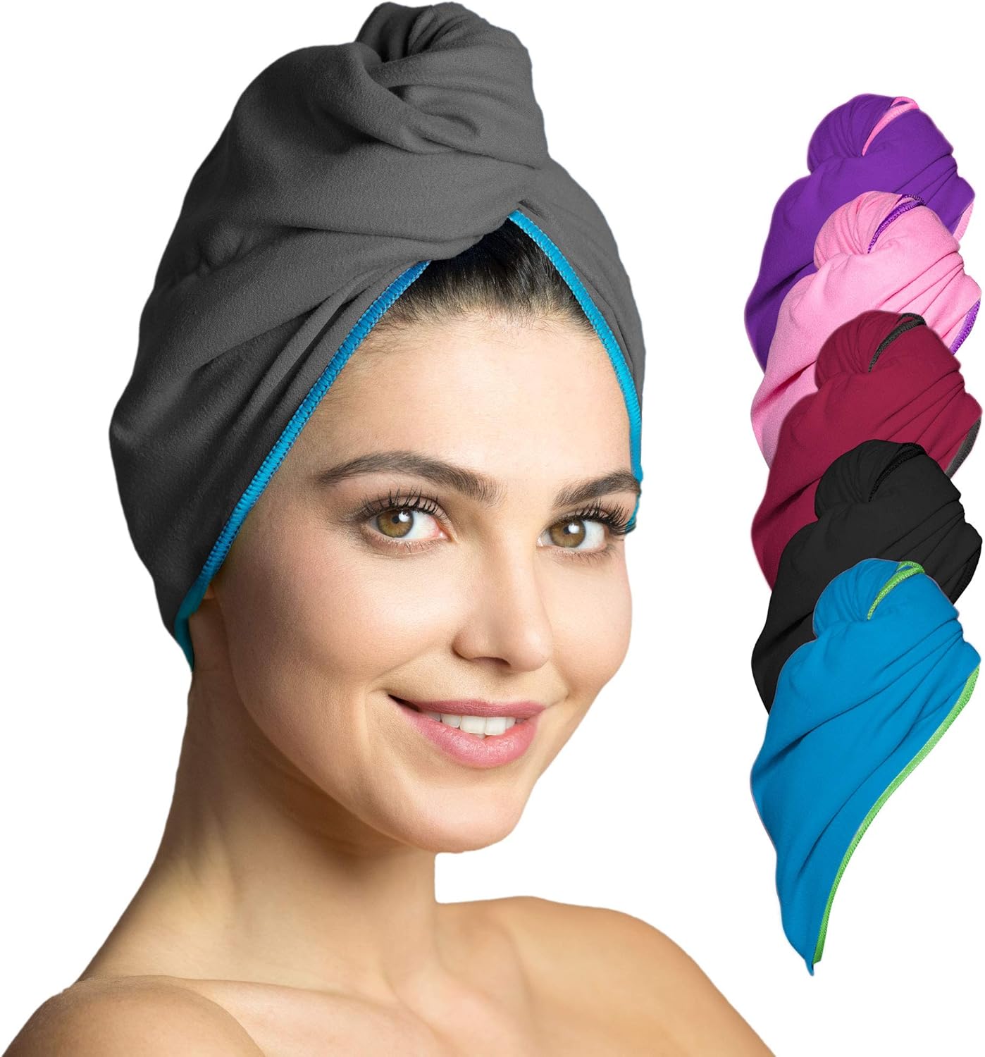 Detalle de Fit-Flip Turban Cheveux Microfibre : serviette turbans absorbante et rapide pour tous les cheveux