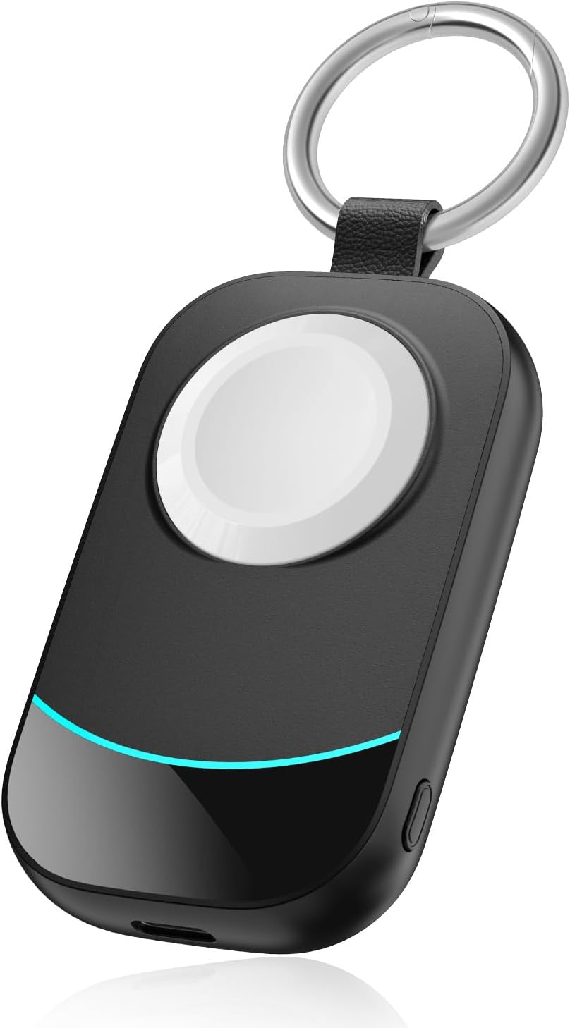 Detalle de 2500mAh Portable Charger for Apple Watch by imodomio: Magnetic Wireless Fast Charging with Keyring