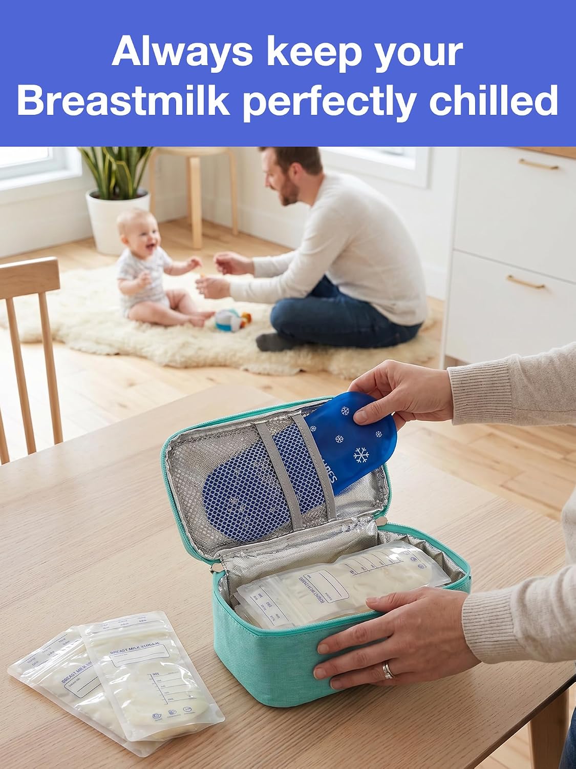 Thumbnail 1 de YOUSHARES Breastmilk Cooler Bag Ice Packs – 4-Pack Reusable Gel Ice Packs for Small Nylon Bags