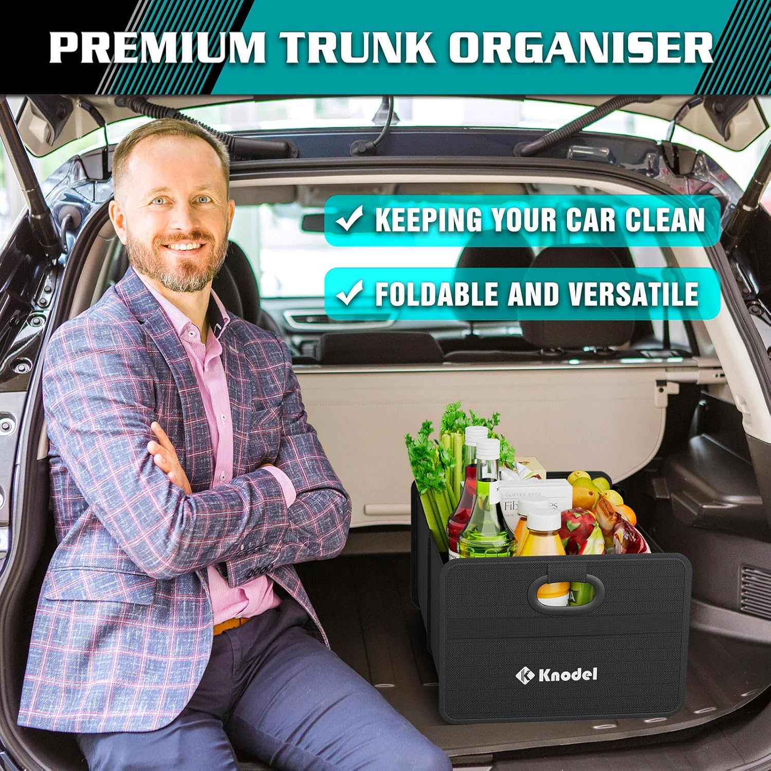 Thumbnail 6 de K KNODEL Car Boot Organiser: Foldable Car Boot Storage (Mini, Black)