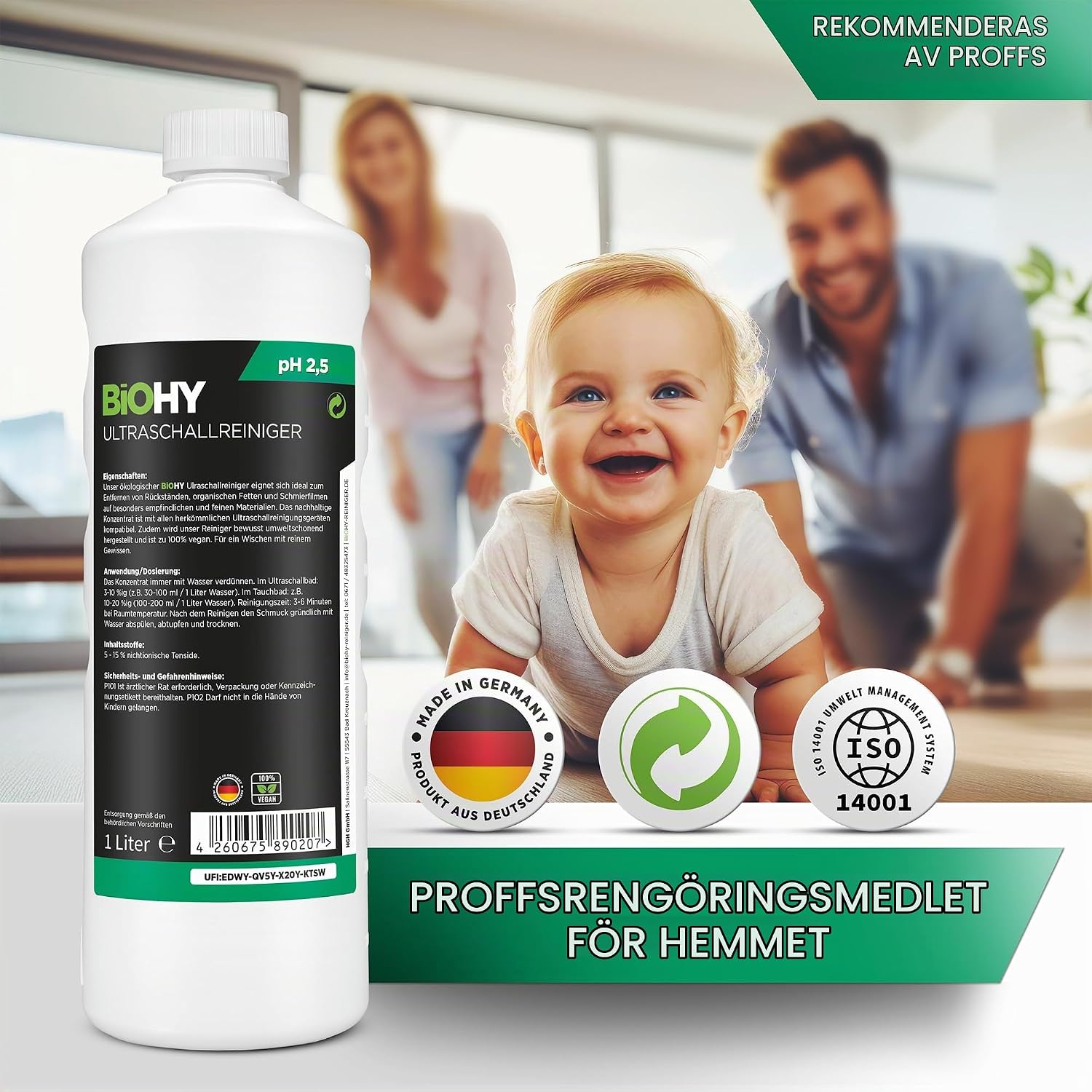 Detalle de BIOHY ultraljudsrengörare 500 ml koncentrat för glasögon och smycken