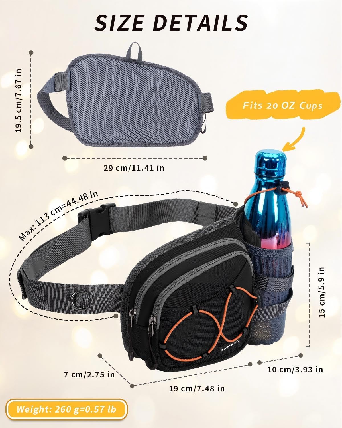 Thumbnail 4 de Sportsnew Hydration Waist Pack with Water Bottle Holder (2L) for Running, Hiking & Dog Walking