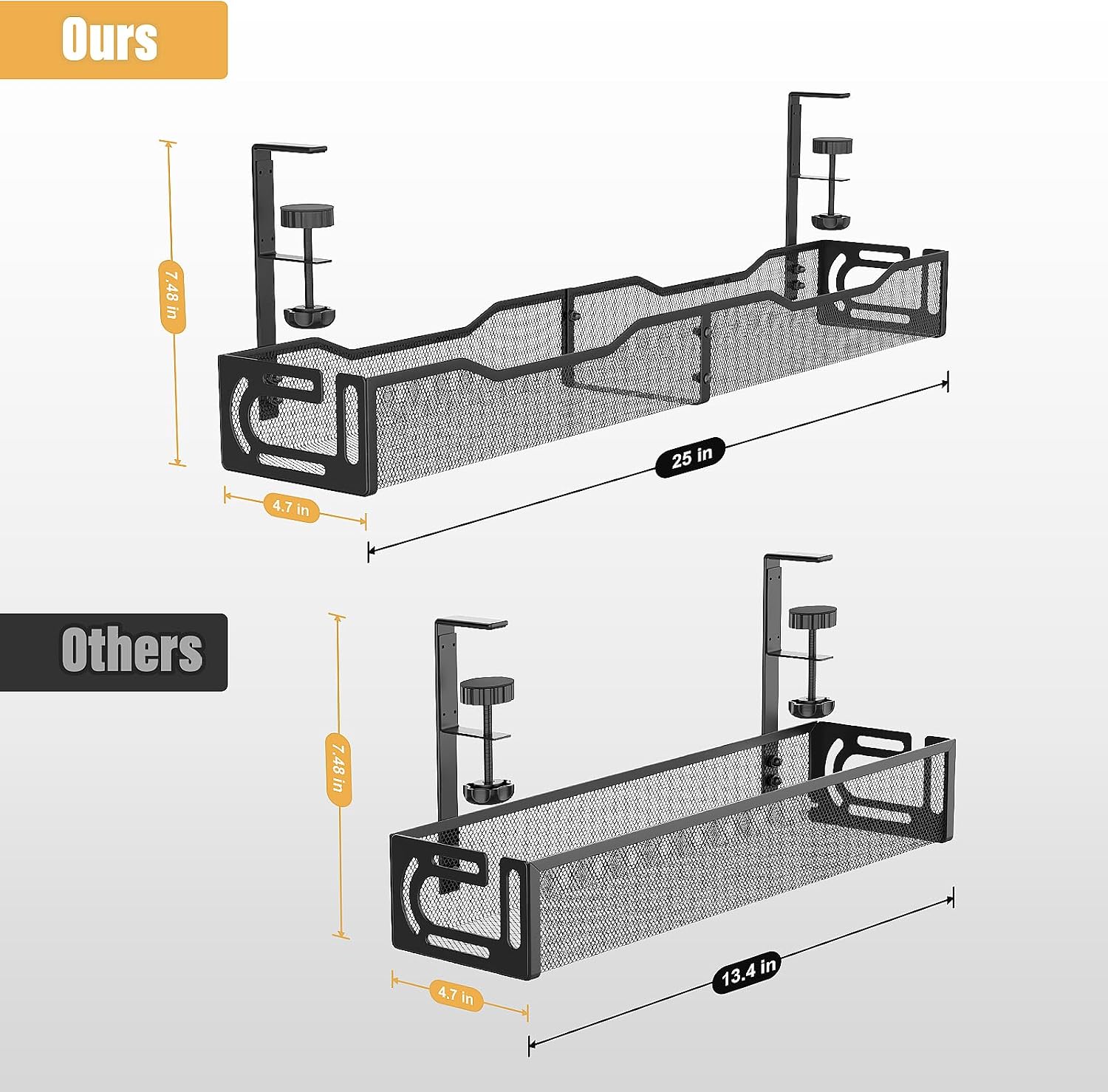 Thumbnail 4 de Under Desk Cable Management Tray 1 pack