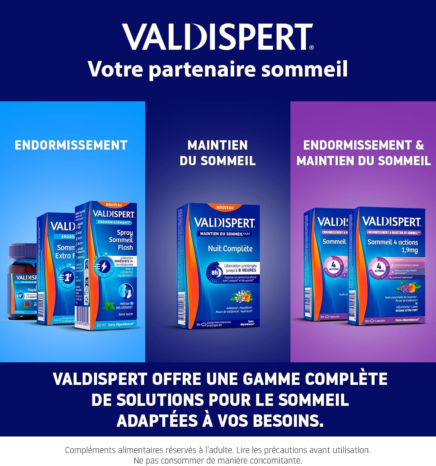 Detalle 2 de VALDISPERT Sommeil Rapide Mélatonine Extra Fort 1,9 mg – 40 nuits