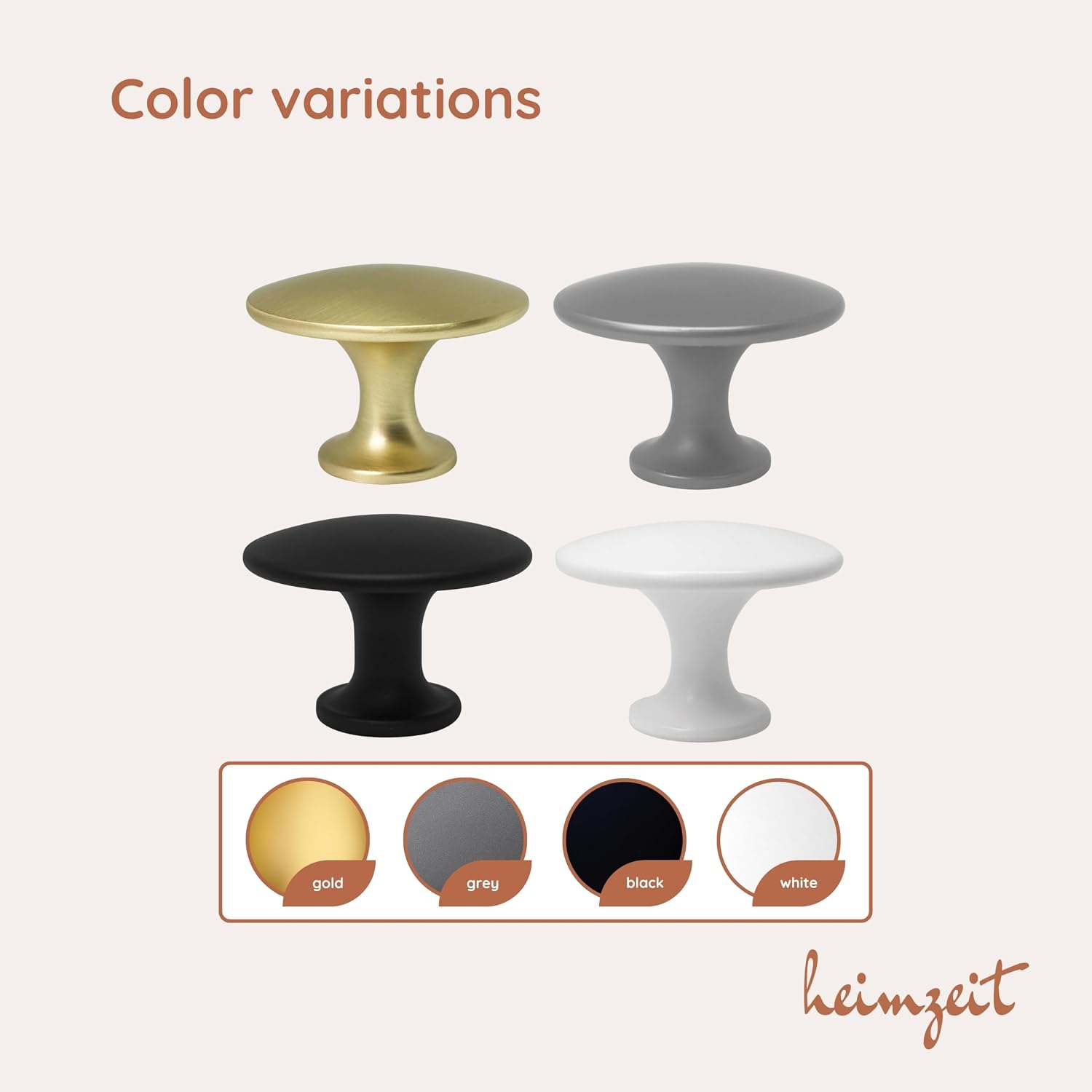 Thumbnail 3 de heimzeit Scandi Cabinet Knobs, 8-Piece Matte Black Zinc Alloy Set