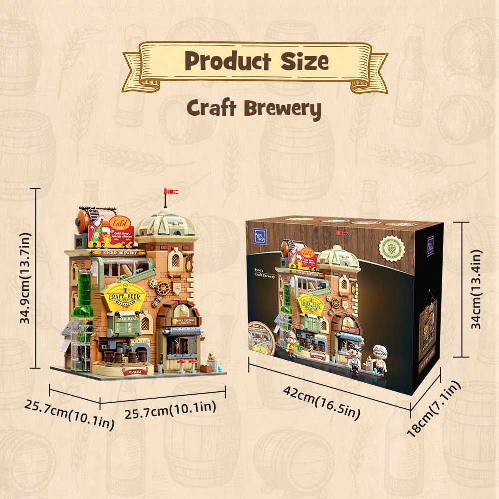 Thumbnail 6 de PANTASY Craft Beer Brewery Building Set for Adults – Vintage Microbrewery Model with Modular Architecture