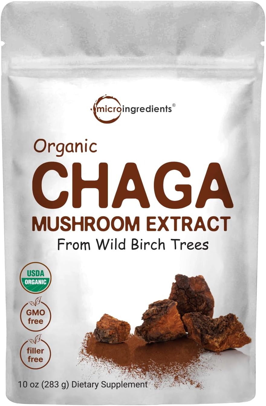Detalle de Micro Ingredients COT-0100 Organic Chaga Mushroom Extract Powder, 10 oz, 100:1