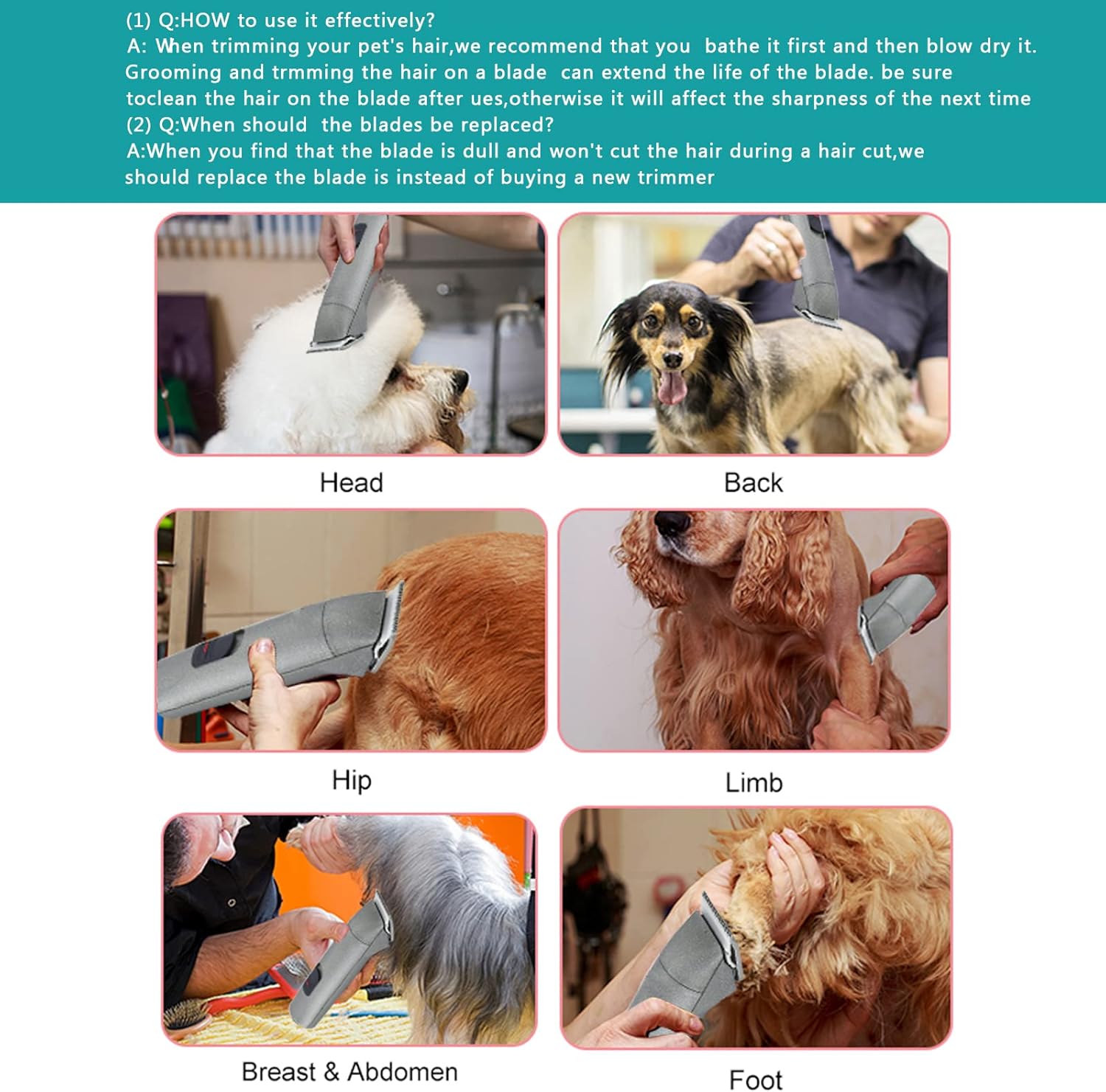 Thumbnail 5 de 3 Pack 10 Detachable Dog Clipper Replacement Blades (1.5mm) – ceramic movable blade for Andis & Oster A5 / Wahl KM series