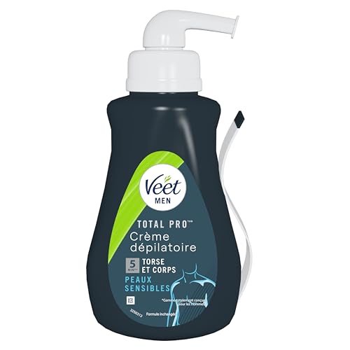Detalle de Veet Men Crème Dépilatoire pour Peaux Sensibles 400 ml – épilation rapide et douce