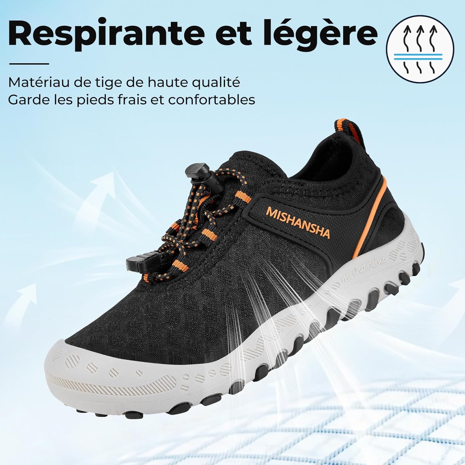 Detalle 2 de Mishansha Baskets Enfant Antidérapantes – Chaussures de sport légères et respirantes (Tailles 24-38)