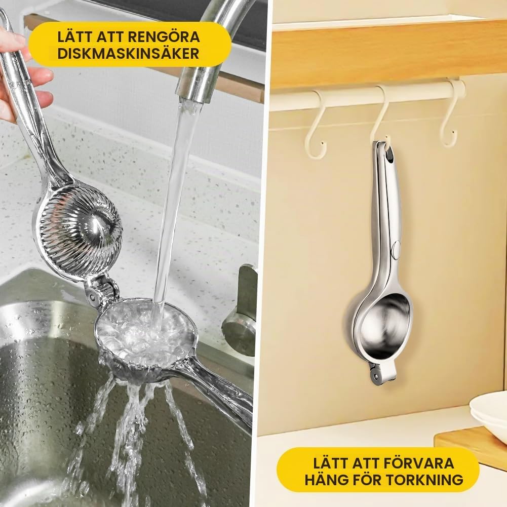 Detalle 2 de AUAUY manuell citruspress, 7 cm, i zinklegering med ergonomiskt grepp