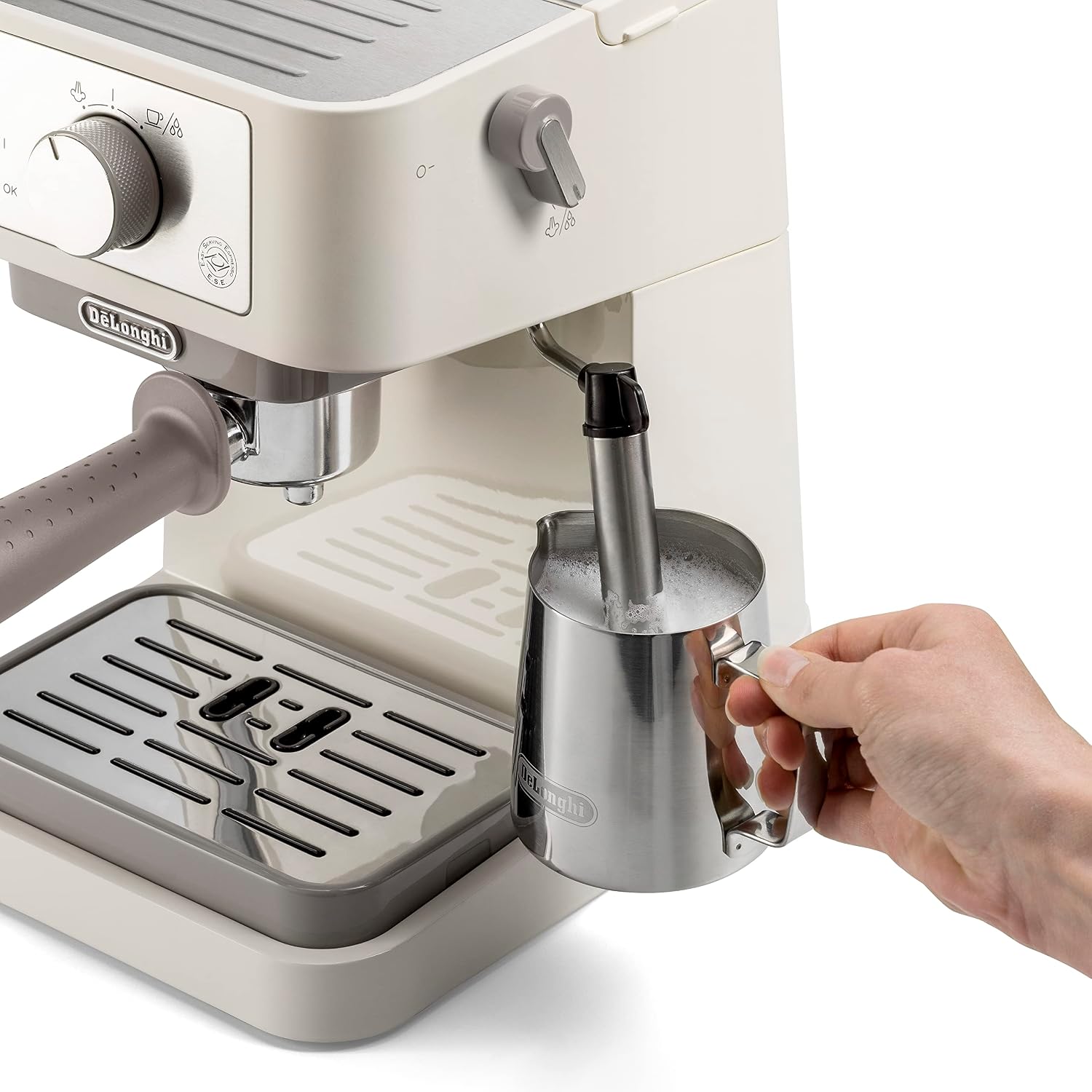 Detalle de De'Longhi Stilosa EC260.CR Manual Coffee Machine — 15 Bar, Cappuccino System, 1L