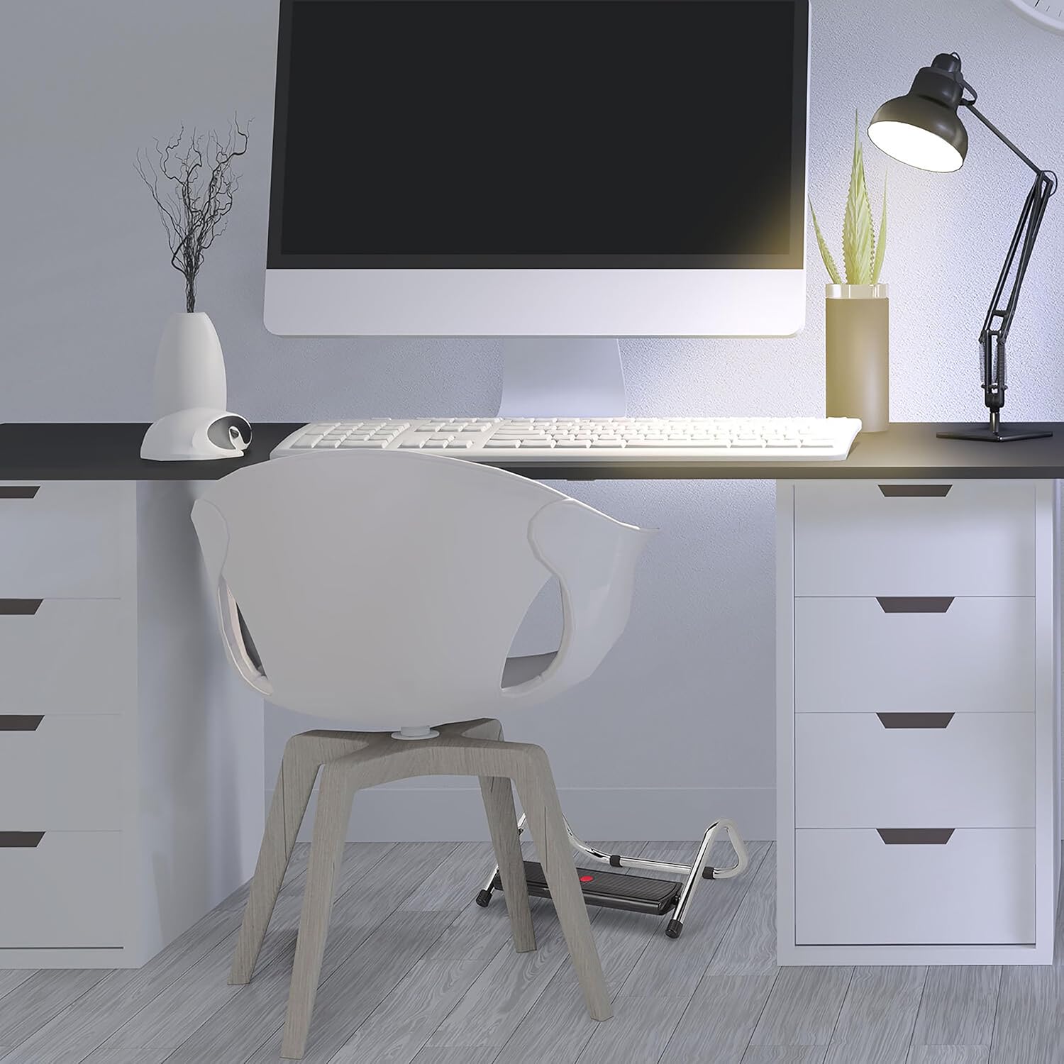 Detalle 2 de hjh OFFICE 830018 Poggiapiedi Ergonomico: poggiapiedi regolabile a 4 livelli per casa e ufficio