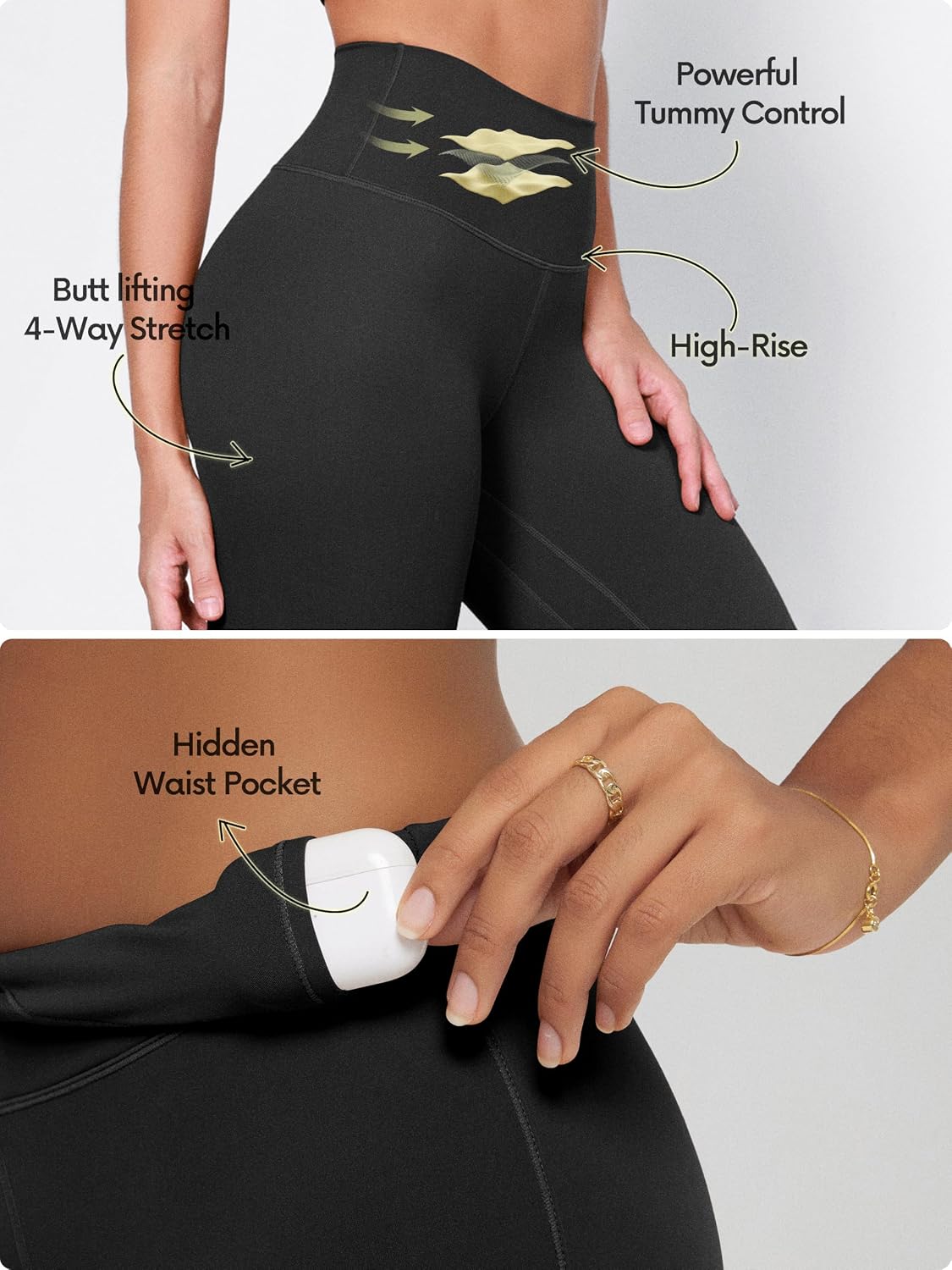 Detalle 1 de ODODOS Compression Leggings 25- and 28-Inch Inseams