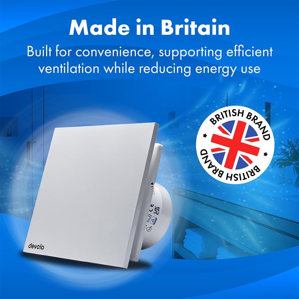 Thumbnail 4 de Devola DVQTF100 100mm Bathroom Extractor Fan