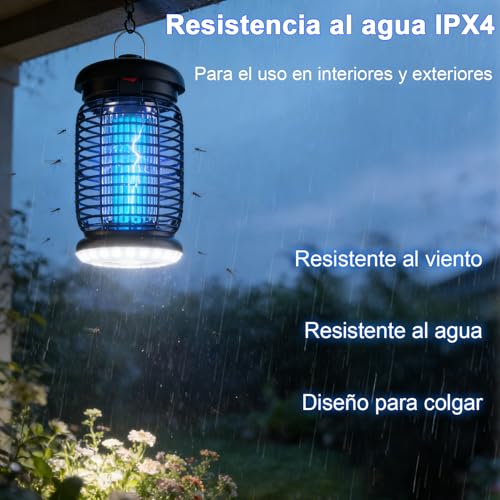 Thumbnail 3 de WUEAOA Lámpara antimosquitos con iluminación LED – 15W UV, 4200V, IPX4
