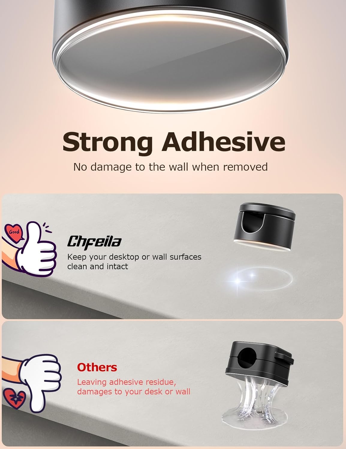 Thumbnail 6 de Chfeila 9 Pack Magnetic Cable Tidy Clips with 360° Twist-Lock lids
