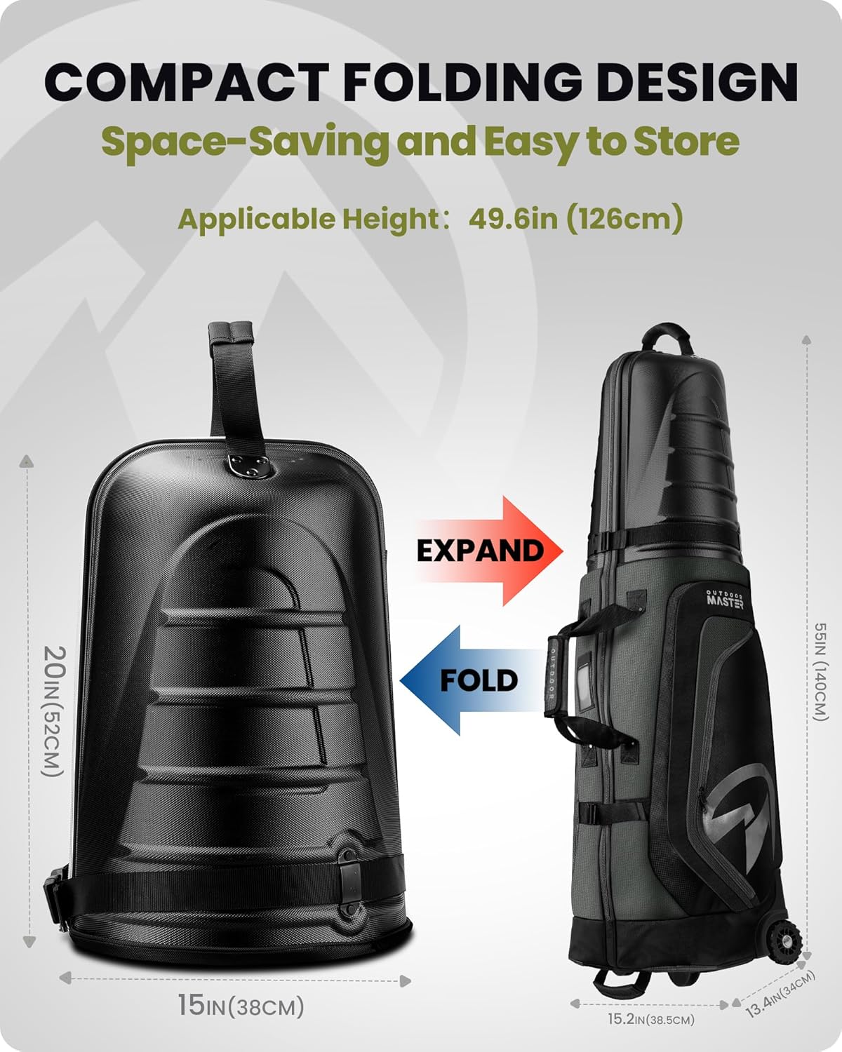Thumbnail 4 de OutdoorMaster golf travel bag hard case 138 cm