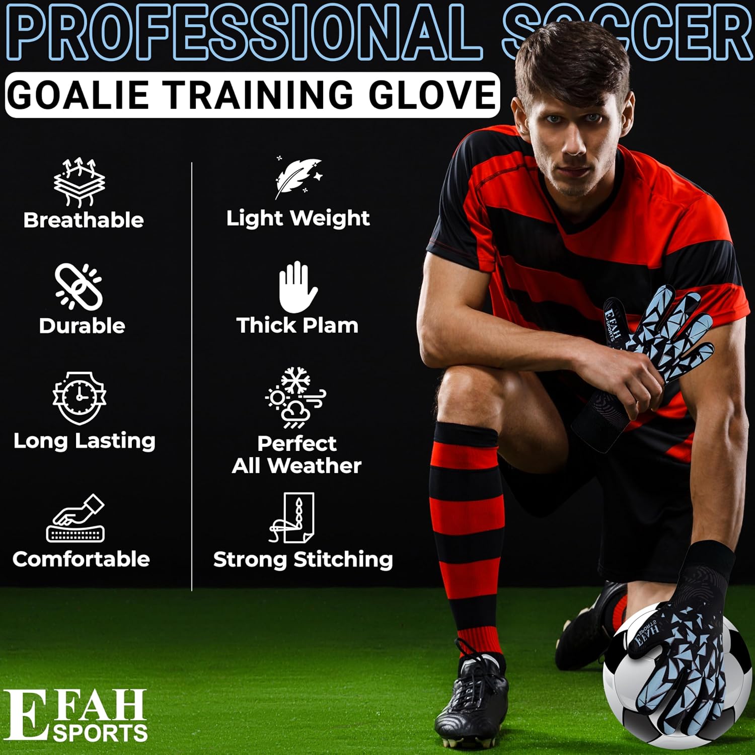Detalle de EFAH SPORTS Football Goalkeeper Gloves for Youth