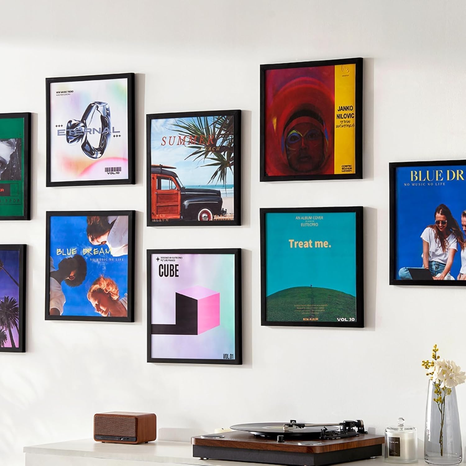 Thumbnail 6 de eletecpro 12.5 x 12.5-Inch Vinyl Record Frames, Black, 15-Pack