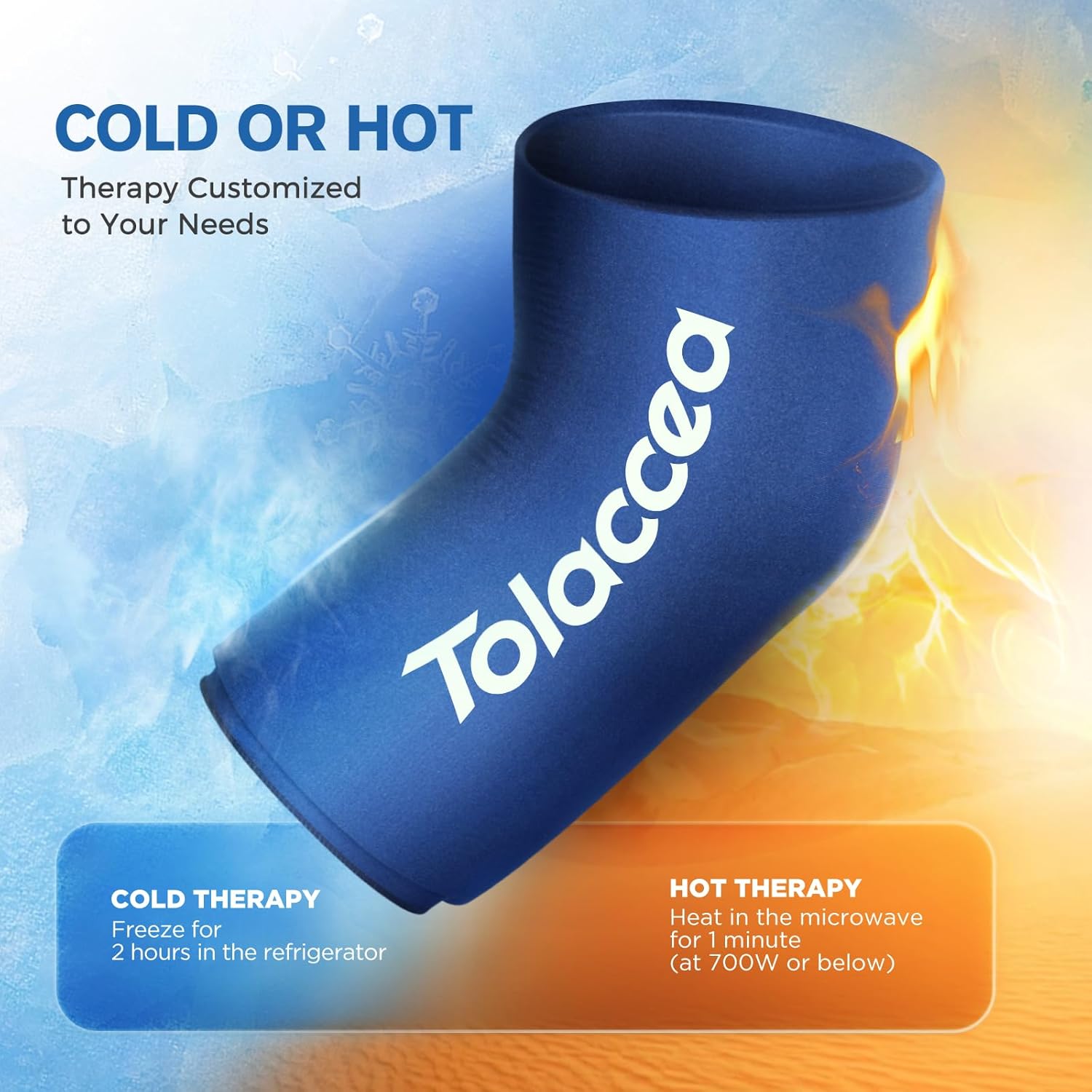 Detalle 2 de Tolaccea Knee Ice Pack & Elbow Ice Pack Support Brace for Hot & Cold Therapy