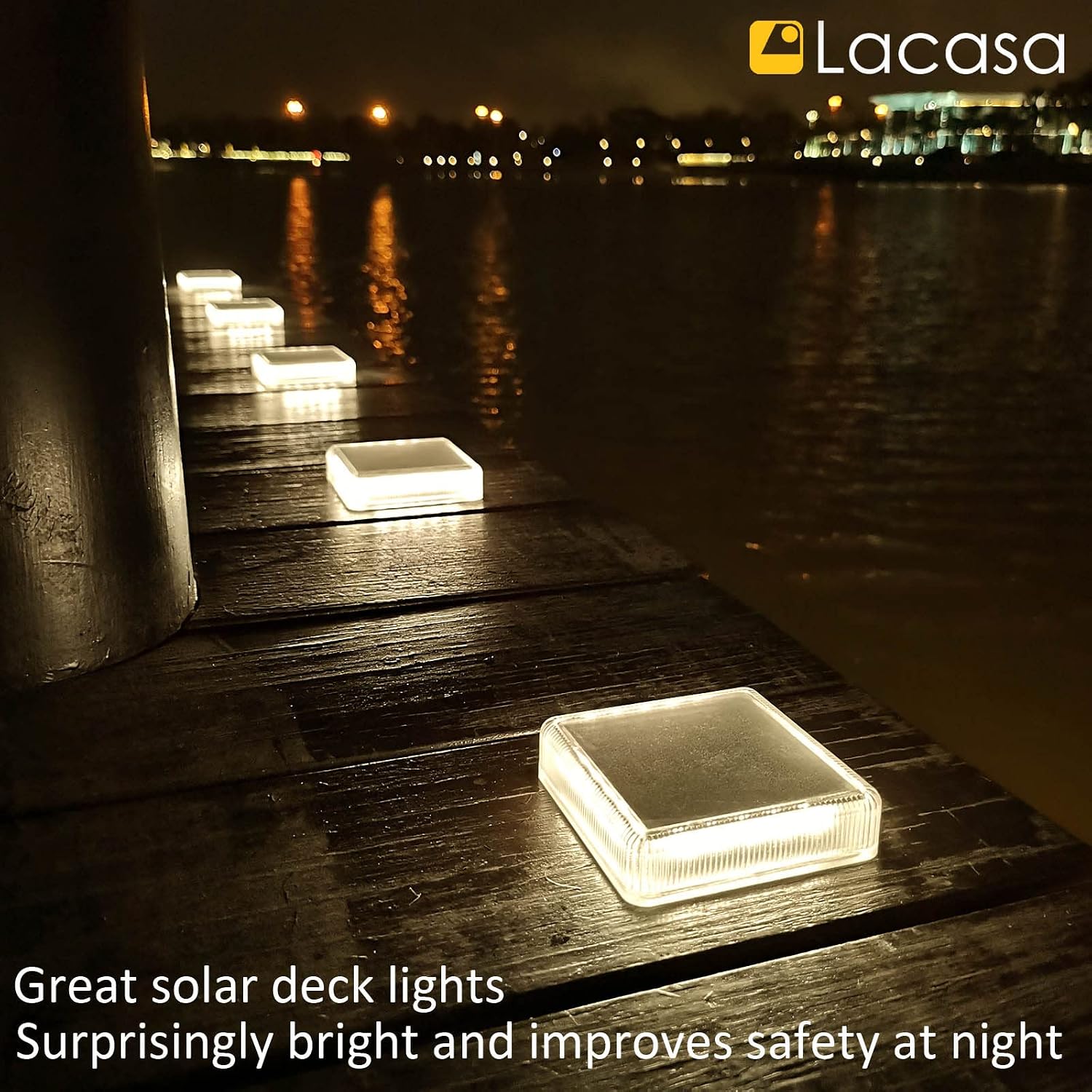 Thumbnail 6 de Lacasa Blanc Naturel 4000K Solar Deck Lights, 4-Pack, 30 lm, IP68