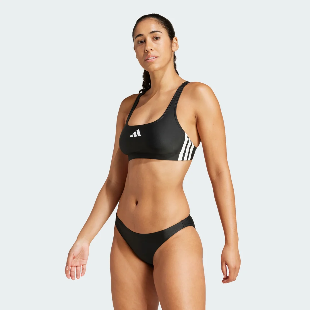 Detalle de Bikini V-Back 3 bandas de Adidas – Negro