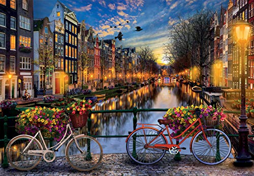 Detalle 2 de Educa Puzzle 2000 piezas Ámsterdam + Pegamento Fix Puzzle 🧩